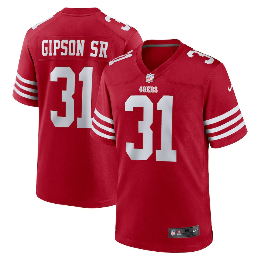 Tashaun Gipson Sr. 31 San Francisco 49ers Home Game Player Stitched Jersey – Scarlet