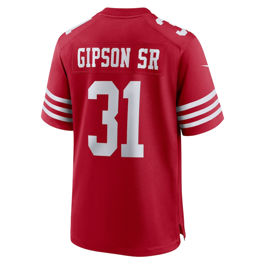 Tashaun Gipson Sr. 31 San Francisco 49ers Home Game Player Stitched Jersey – Scarlet