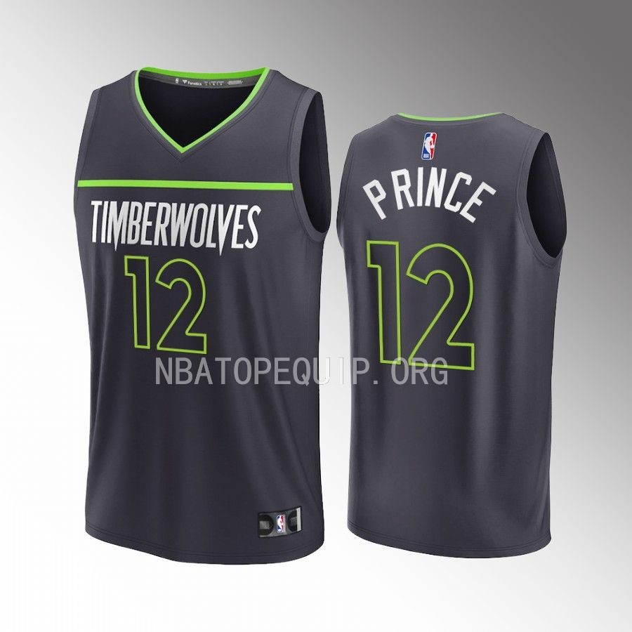 Taurean Prince Timberwolves #12 Anthracite Jersey Fast Break Fast Break Player 2022-23 Statement Edition