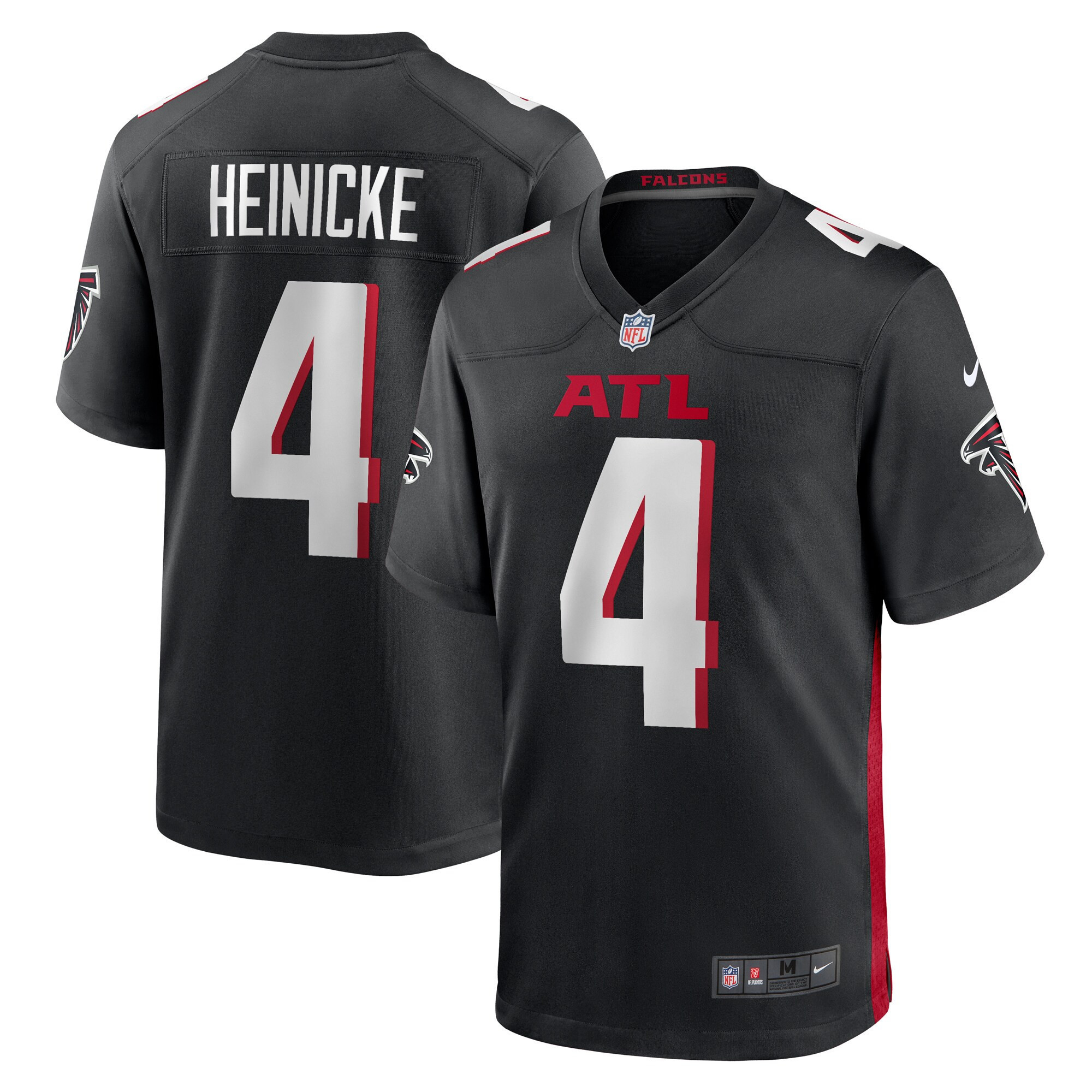 Taylor Heinicke Atlanta Falcons Black Game Jersey - All Stitched