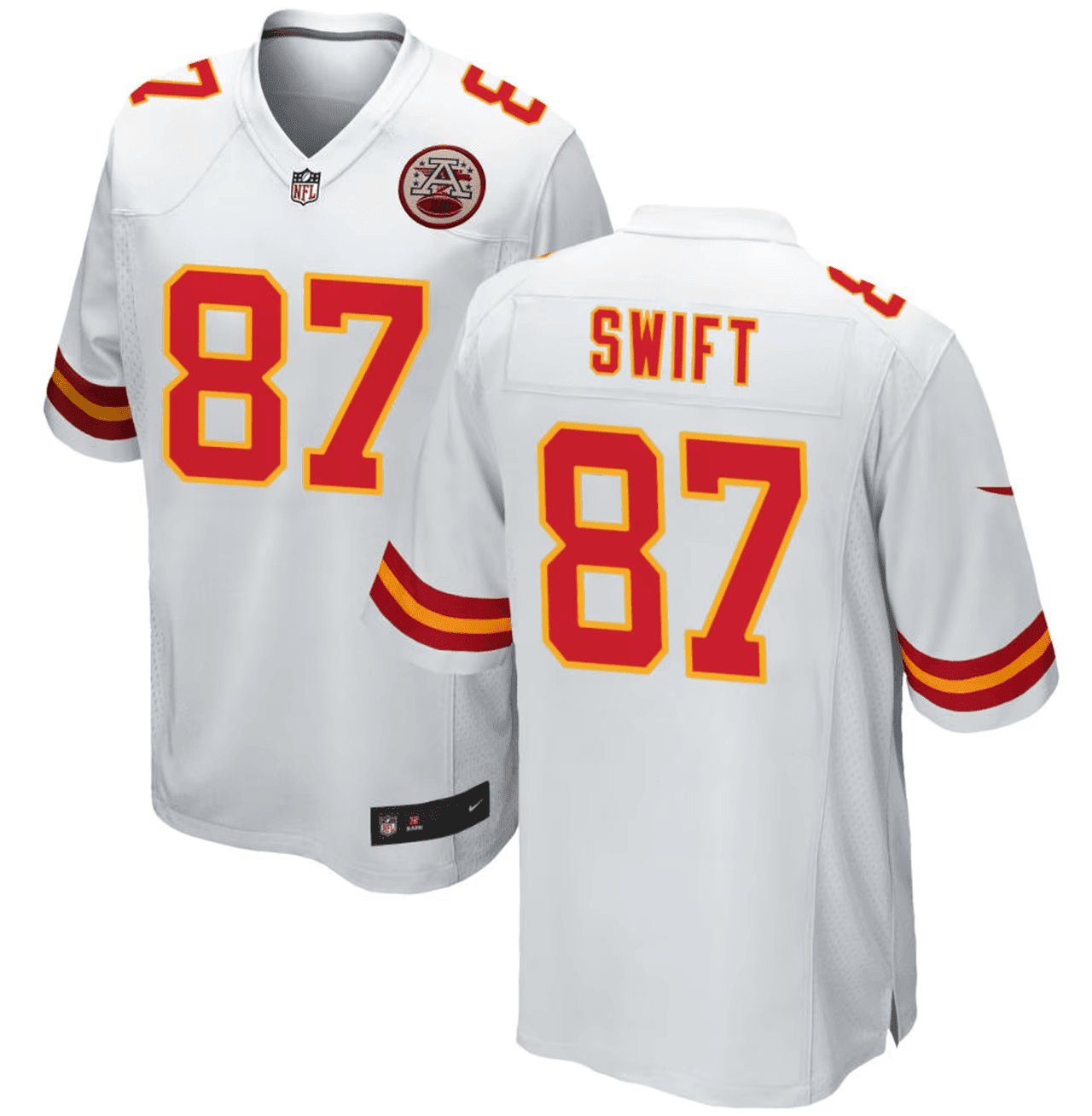 Taylor Swift Kansas City Chiefs White White Jersey - All Stitched 