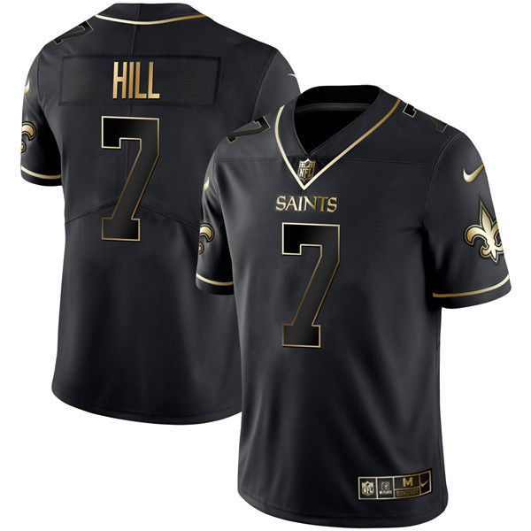 Taysom Hill Men's New Orleans Saints Black Gold Limited Jersey - All Stitched 
