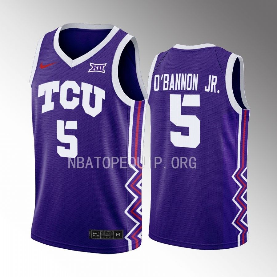 TCU Horned Frogs Chuck O'Bannon Jr. Jersey 2022-23 Away Purple Uniform