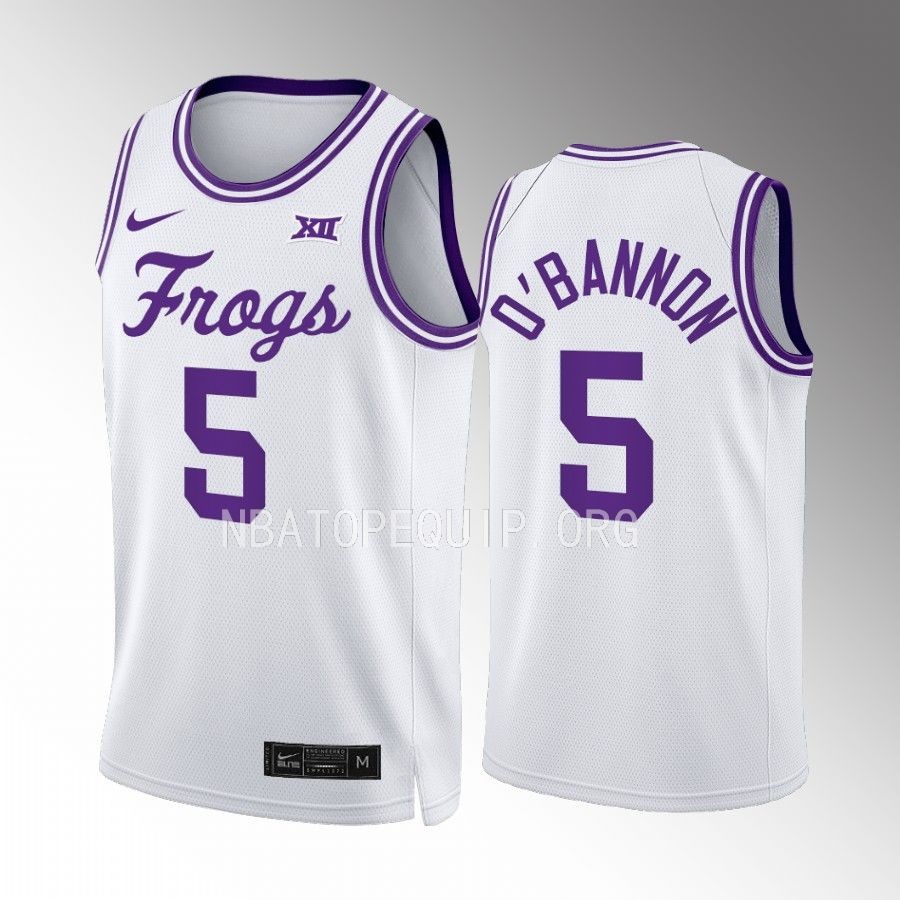 TCU Horned Frogs Chuck O'Bannon Jr. Jersey 2022-23 Classic White Uniform