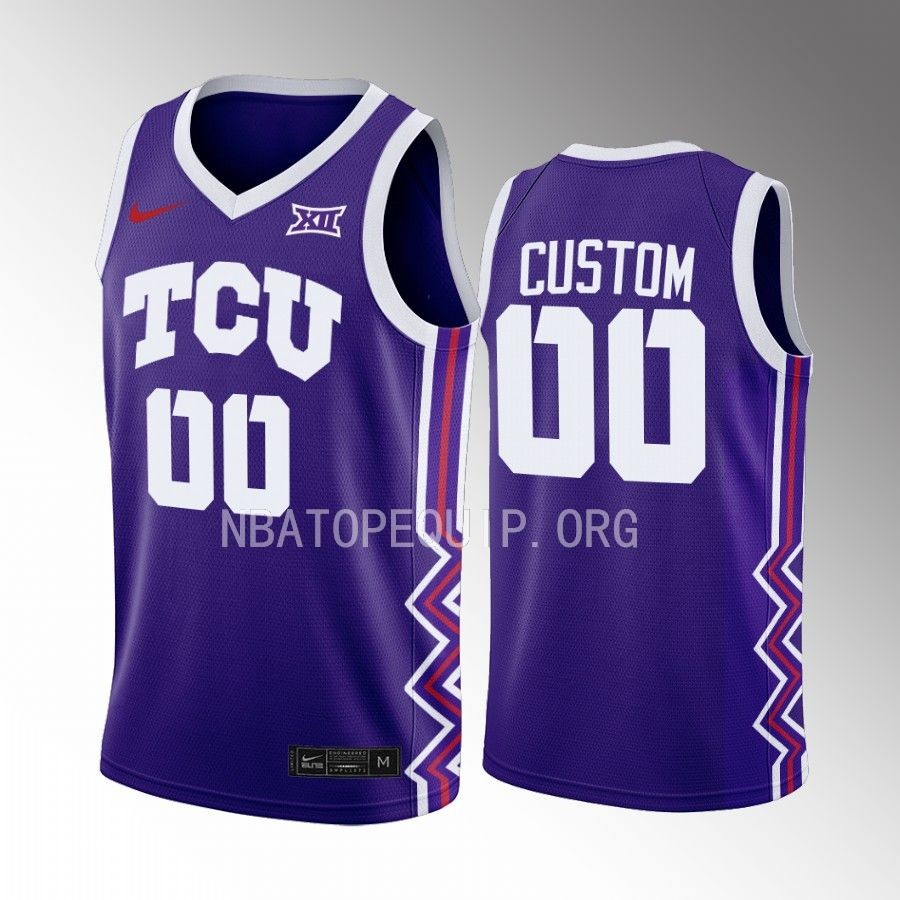 TCU Horned Frogs Custom Jersey 2022-23 Away Purple Uniform