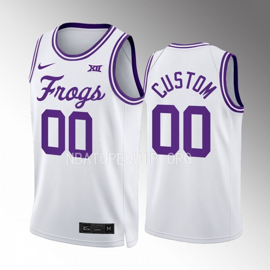 TCU Horned Frogs Custom Jersey 2022-23 Classic White Uniform