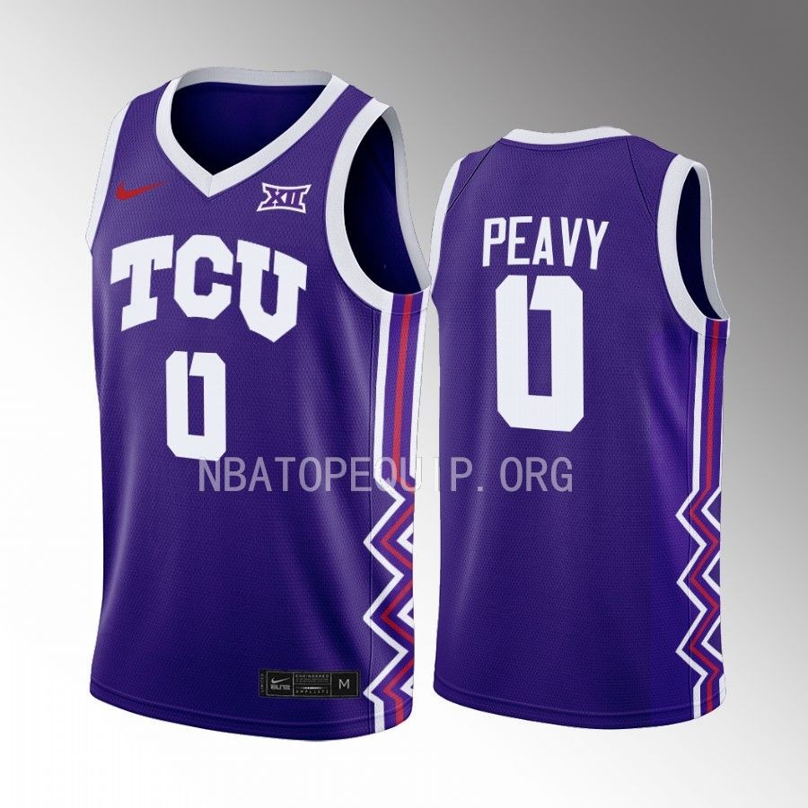 TCU Horned Frogs Micah Peavy Jersey 2022-23 Away Purple Uniform