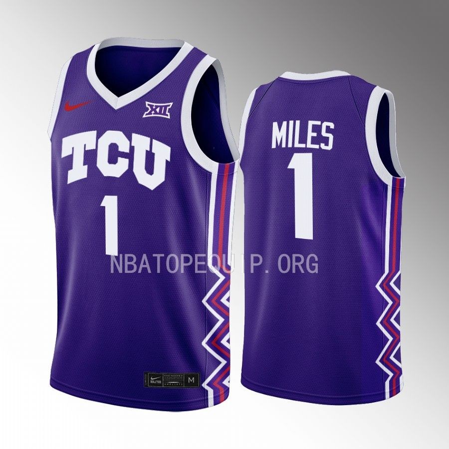 TCU Horned Frogs Mike Miles Jersey 2022-23 Away Purple Uniform
