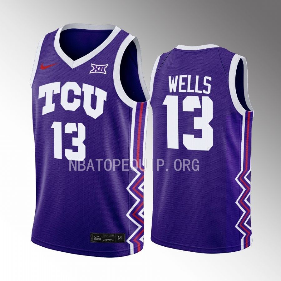 TCU Horned Frogs Shahada Wells Jersey 2022-23 Away Purple Uniform