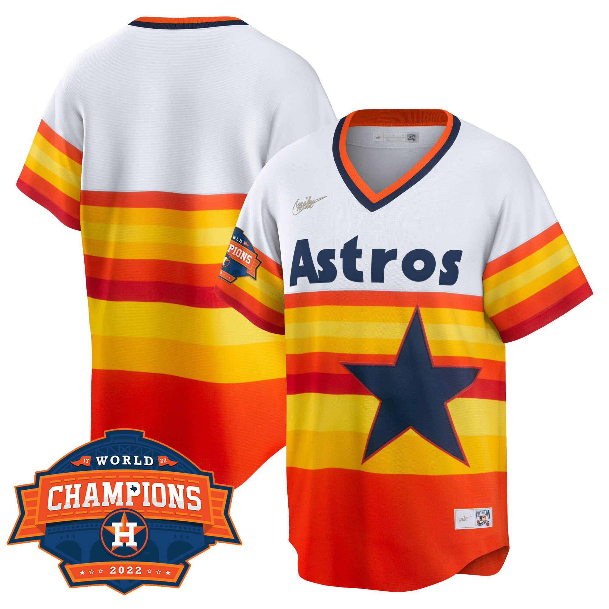 Team Houston Astros 2022 Champions Limited White Home Cooperstown Collection Player Jersey - All Stitched