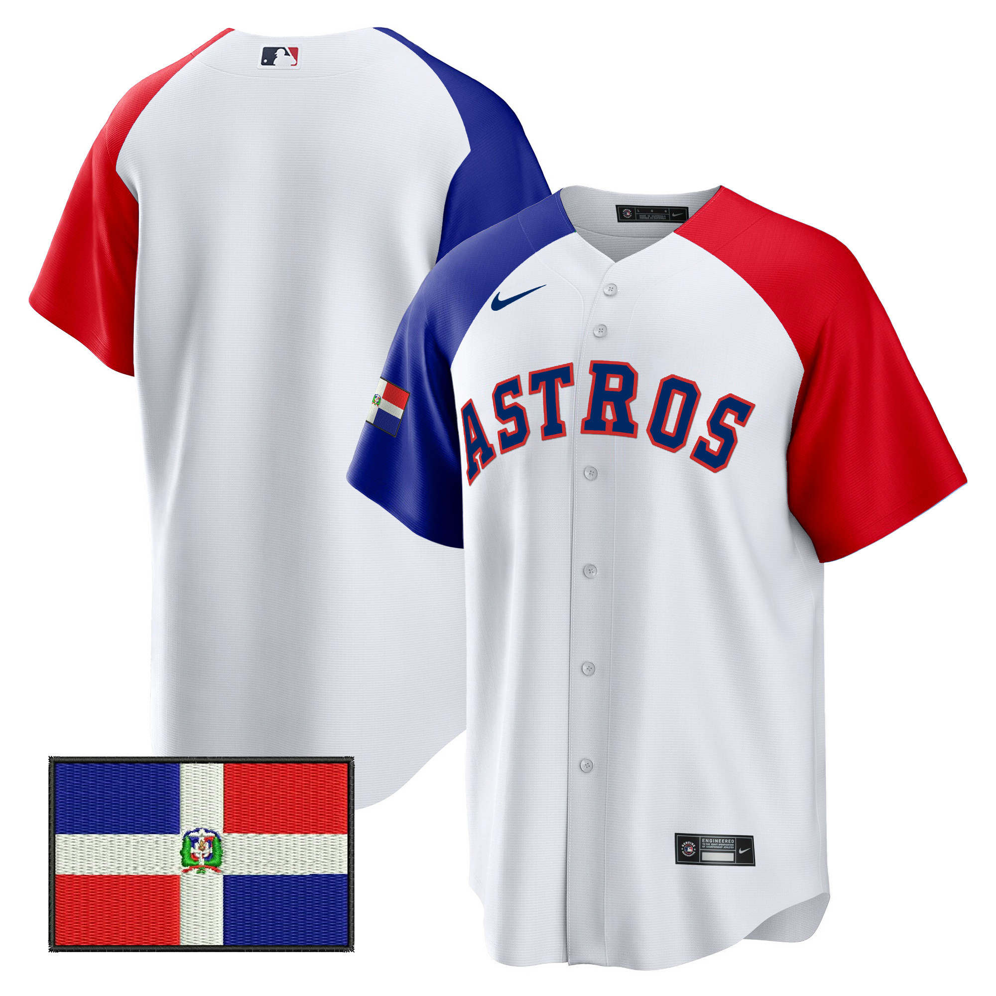 Team Houston Astros Dominican Republic Flag Jersey - All Stitched