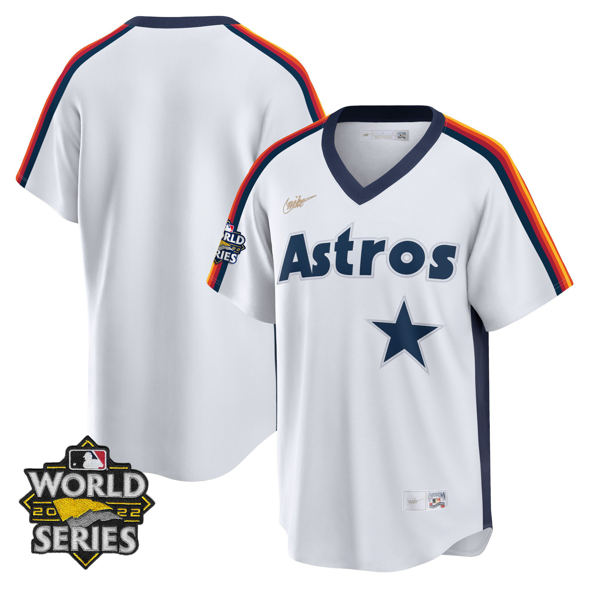 Team Houston Astros Home Cooperstown 2022 World Series Player Jersey - All Stitched