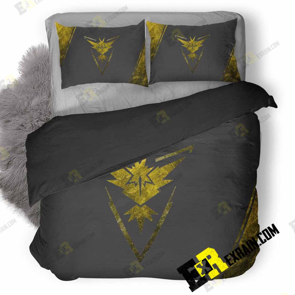 Team Instinct Pokemon Go Art Hd 3D Customized Duvet Cover Bedding Set