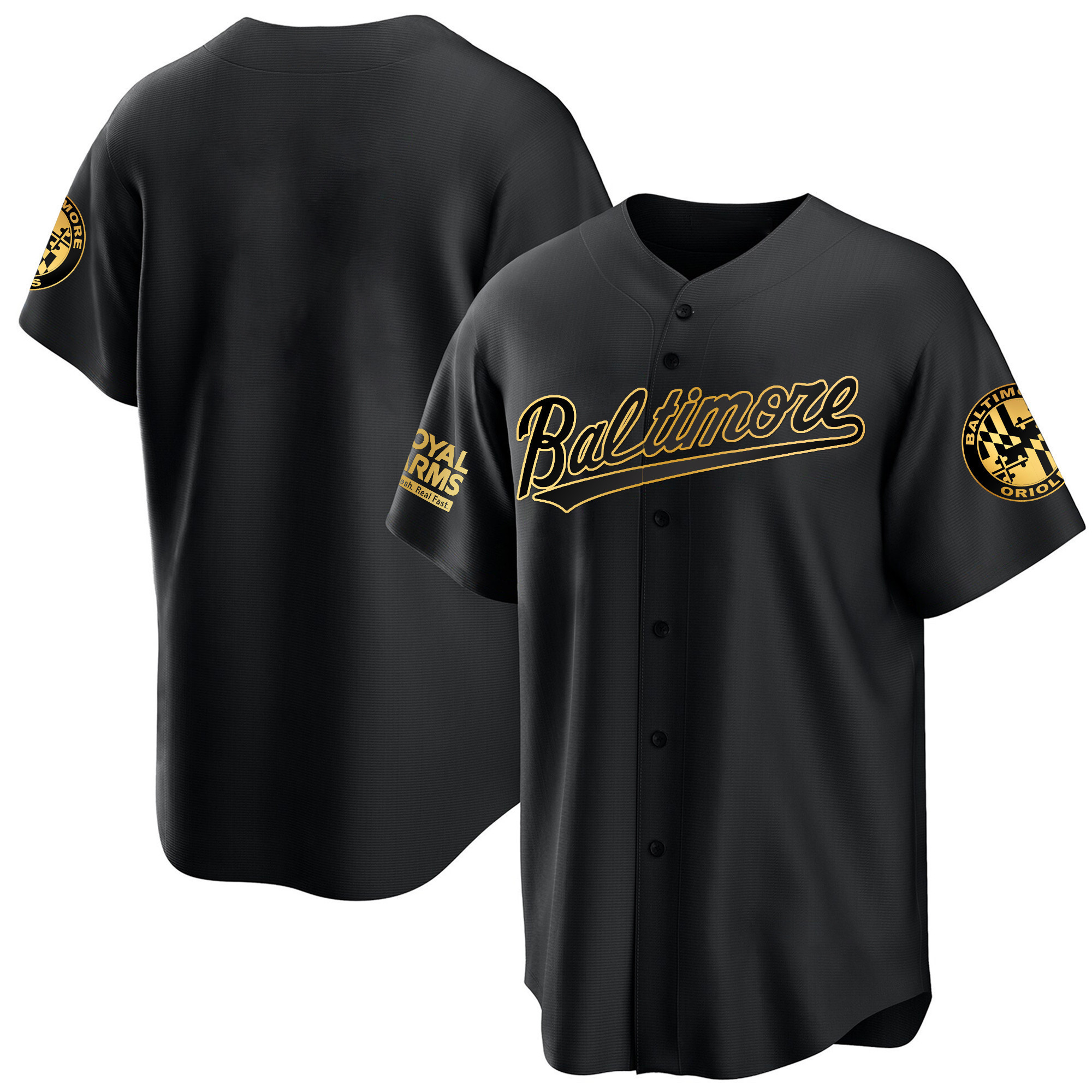 Team Men’s Baltimore Orioles 2023 Gold Cool Black Gold Jersey - All Stitched