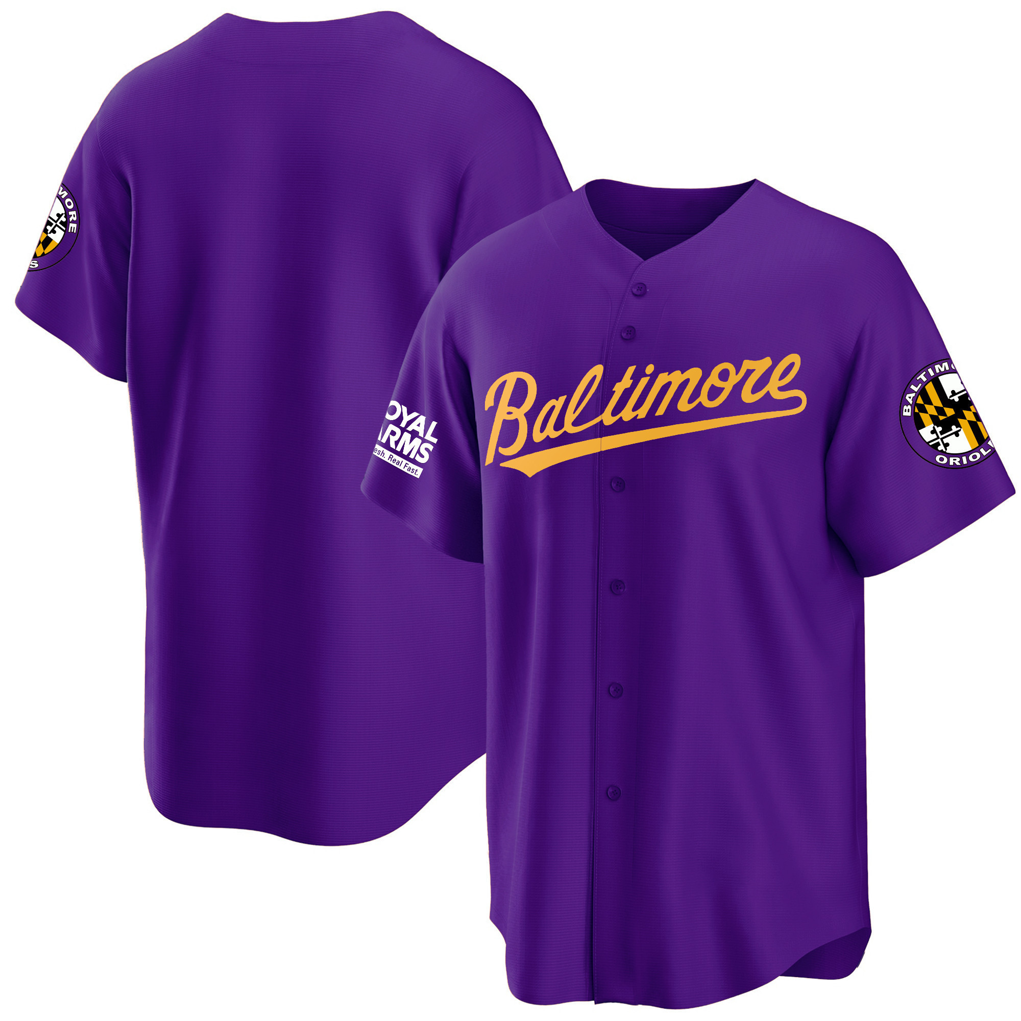 Team Men’s Baltimore Orioles 2023 Gold Cool Purple Gold Jersey - All Stitched