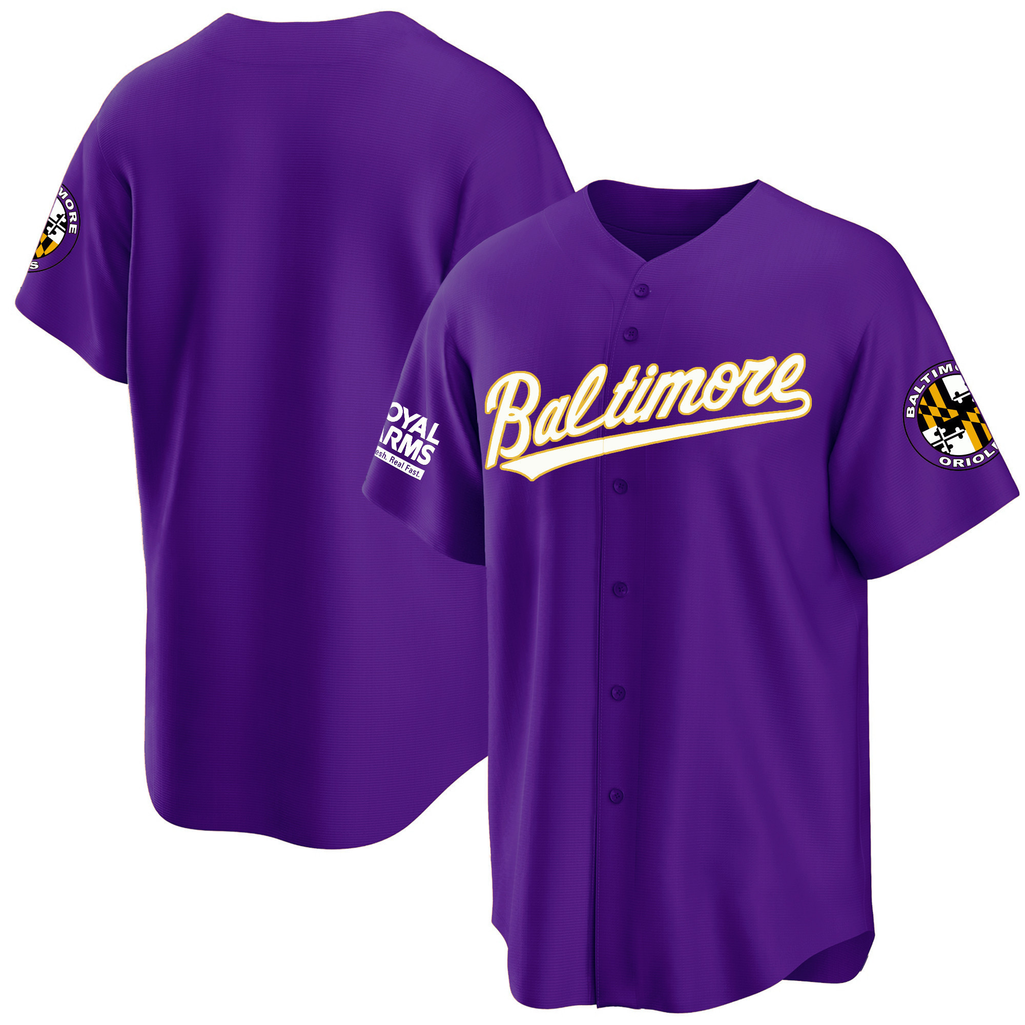 Team Men’s Baltimore Orioles 2023 Gold Cool Purple Jersey - All Stitched