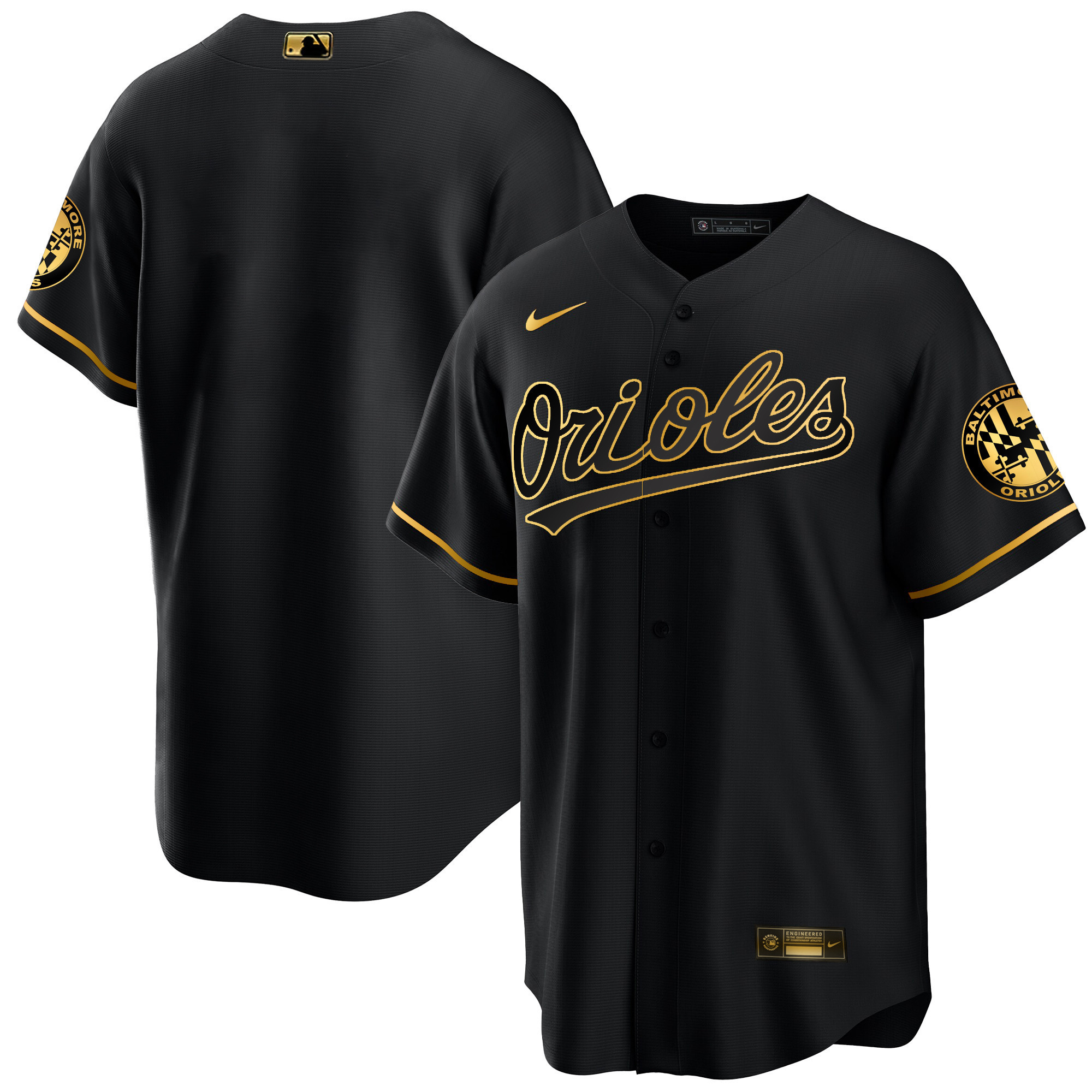 Team Men’s Baltimore Orioles 2023 Special Gold Cool Black Gold Jersey - All Stitched