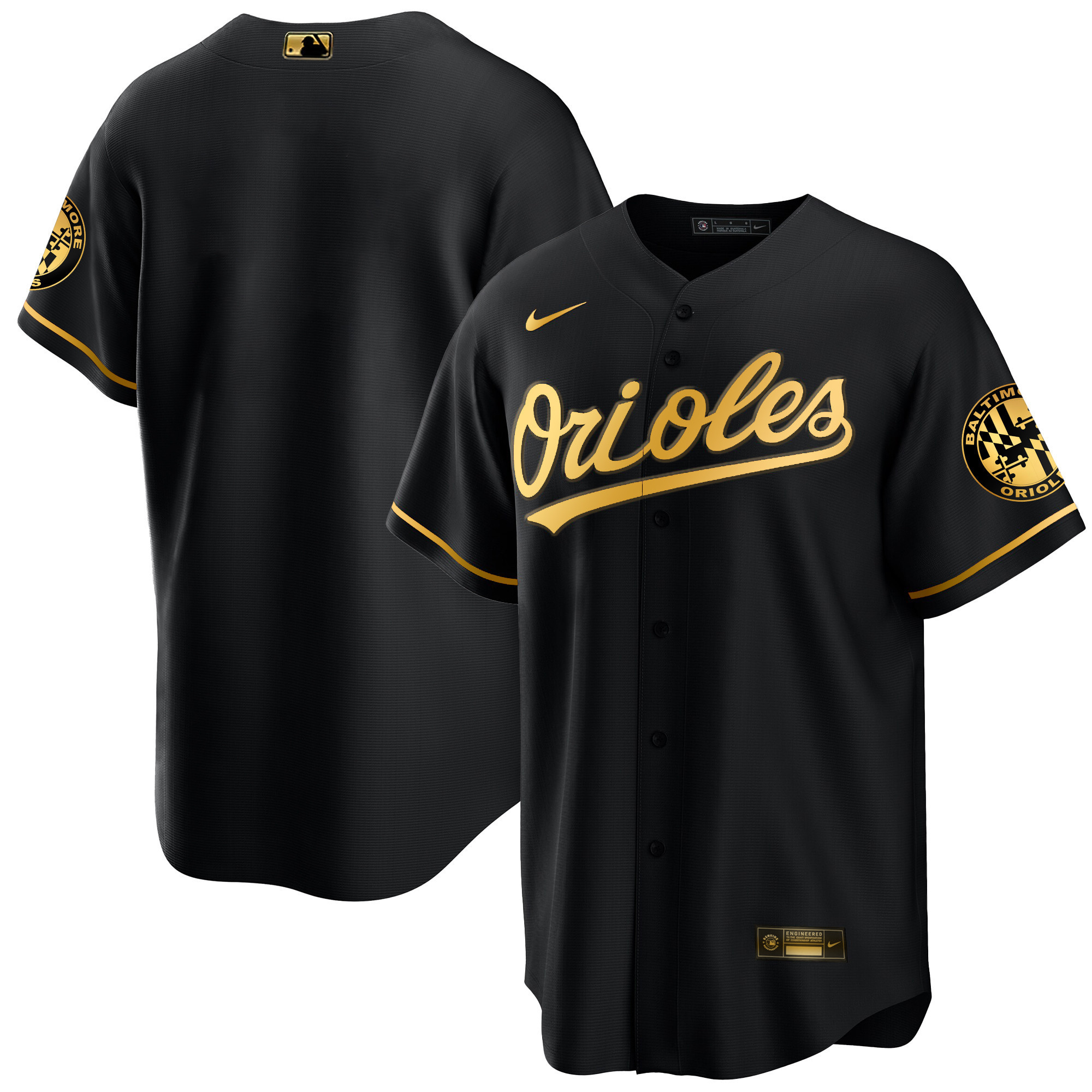 Team Men’s Baltimore Orioles 2023 Special Gold Cool Black Limited Jersey - All Stitched
