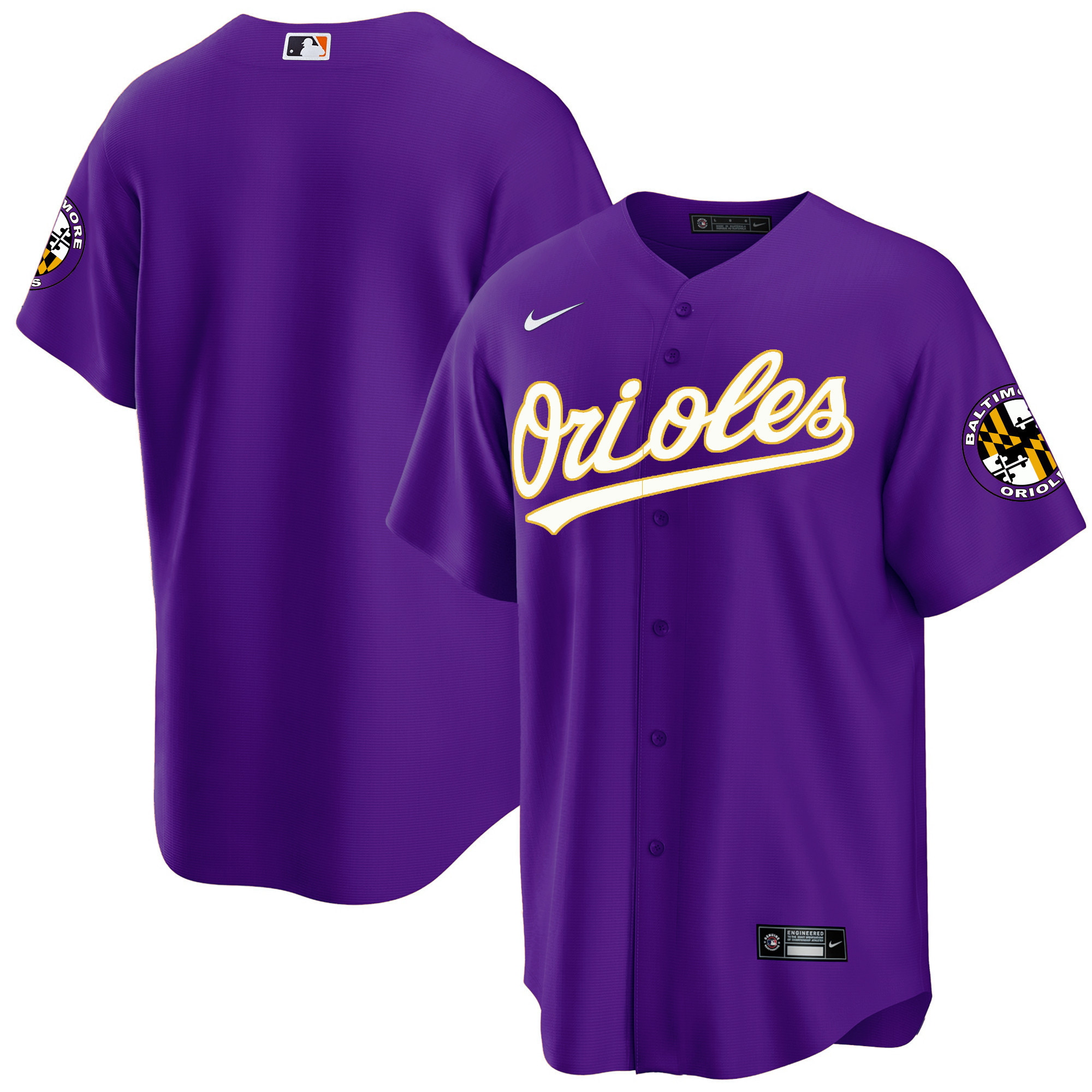 Team Men’s Baltimore Orioles 2023 Special Gold Cool Purple Jersey - All Stitched