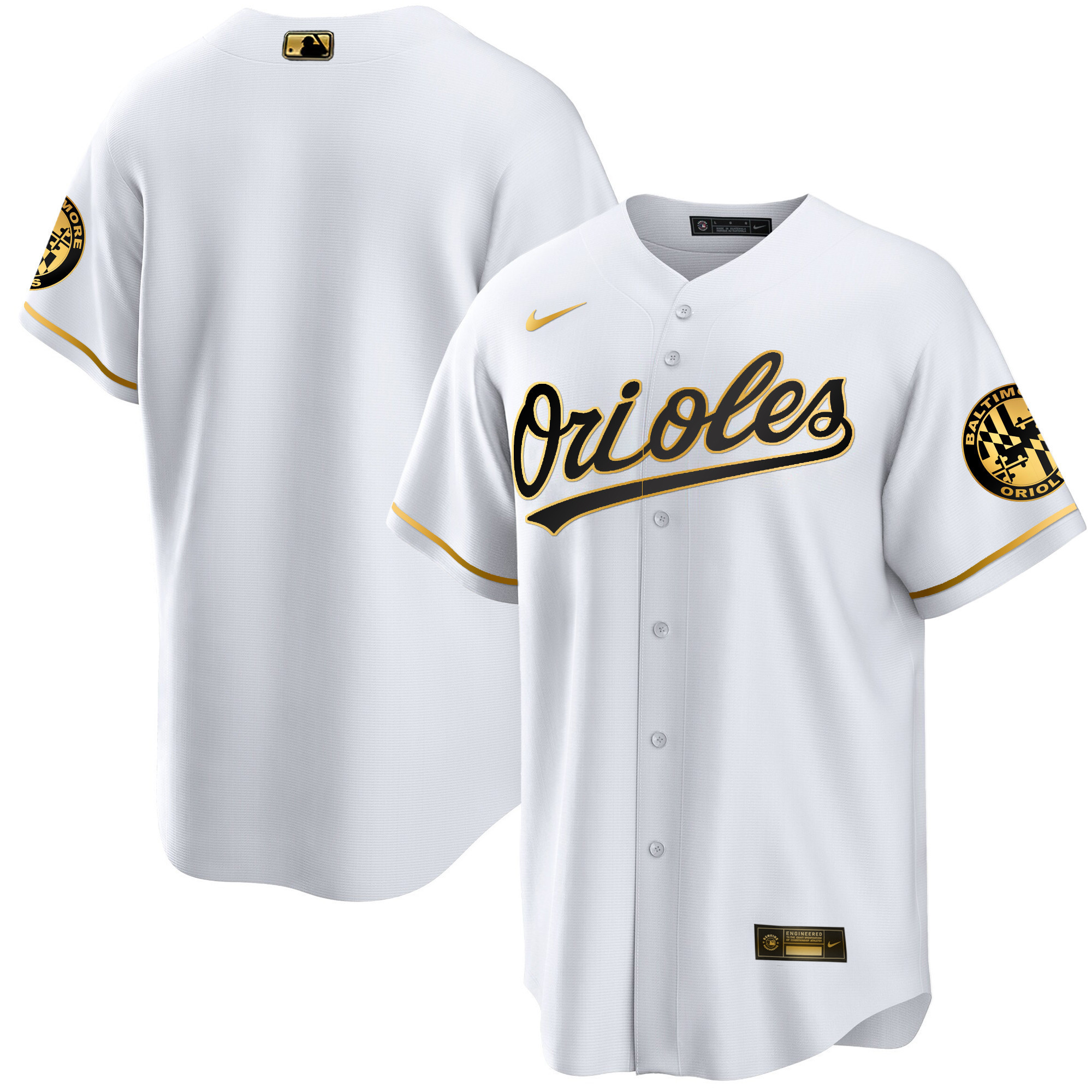 Team Men’s Baltimore Orioles 2023 Special Gold Cool White Gold Jersey - All Stitched