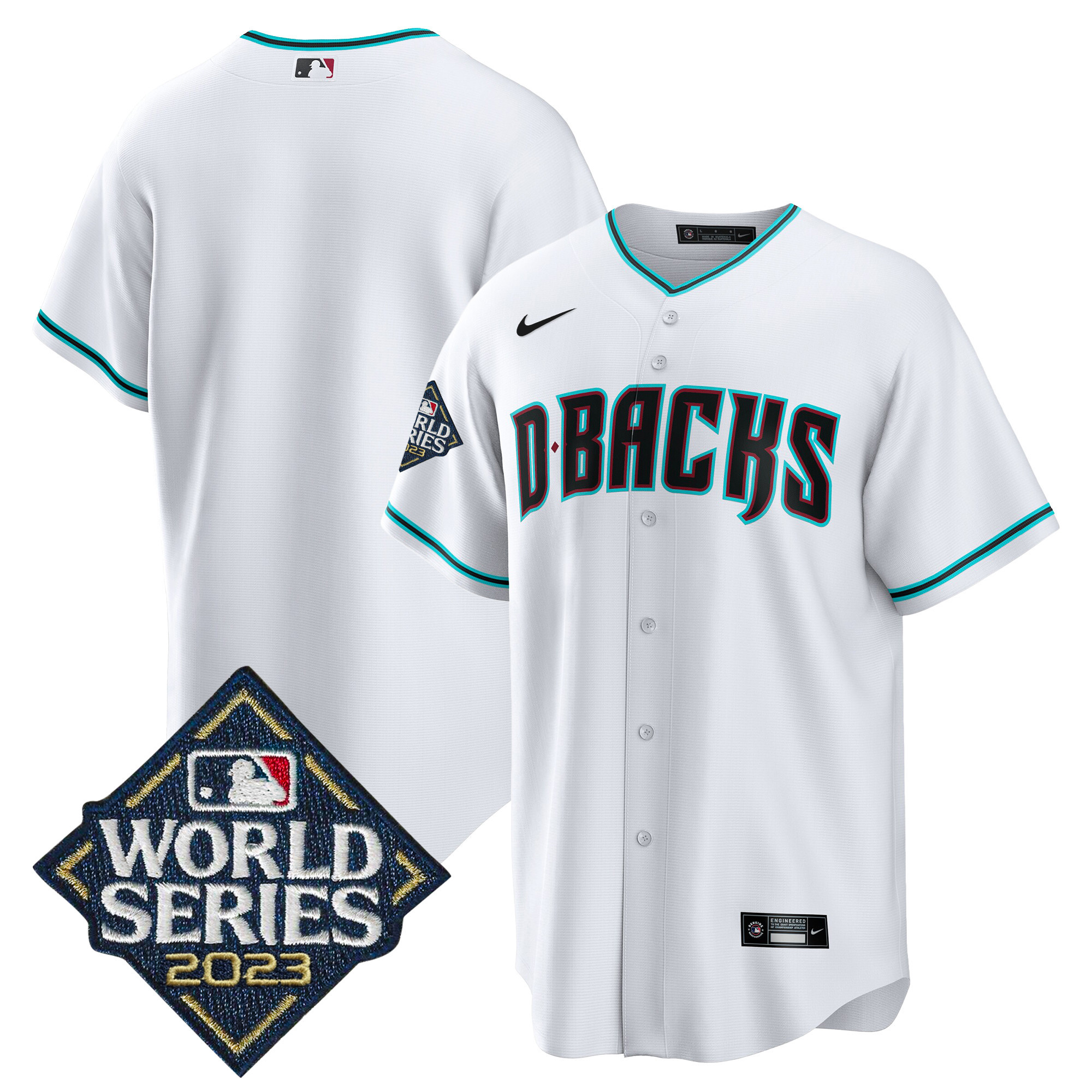 Team Men's Arizona Diamondbacks White 2023 World Series Cool White Jersey - All Stitched