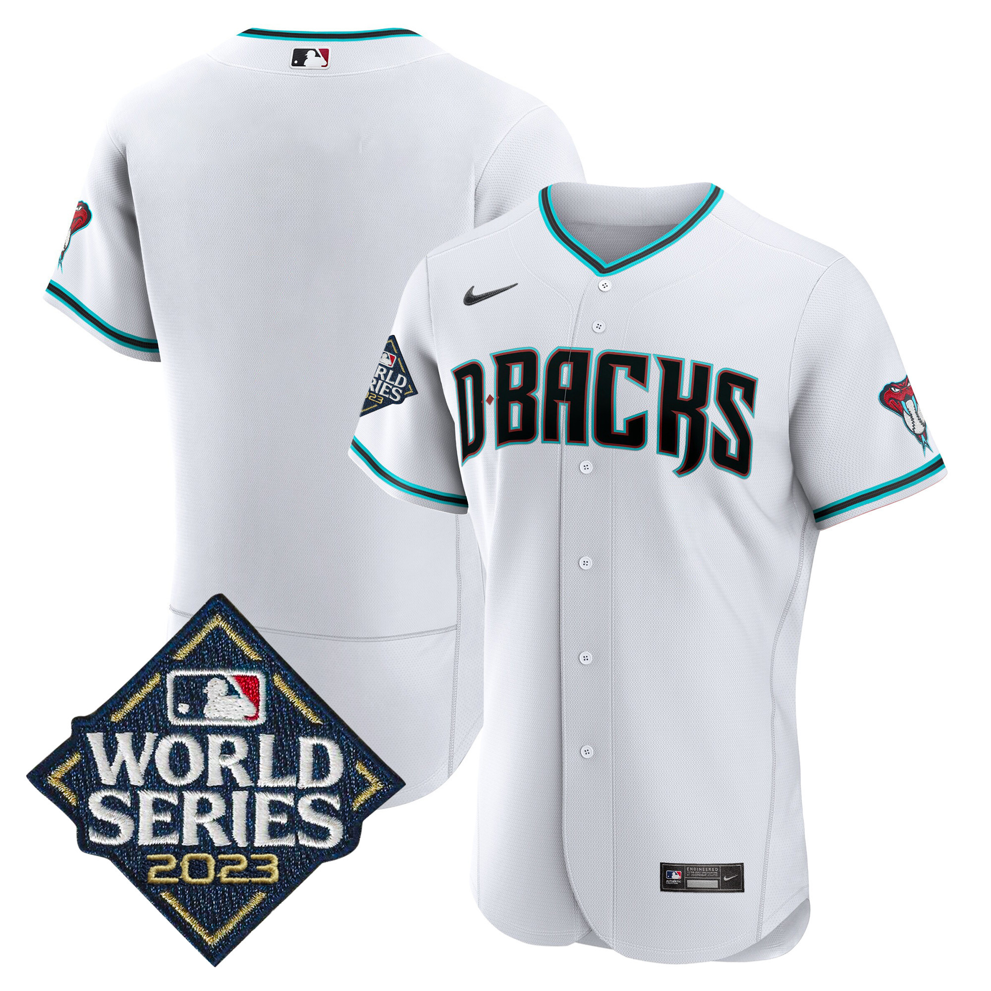 Team Men's Arizona Diamondbacks White 2023 World Series Flex White Jersey - All Stitched