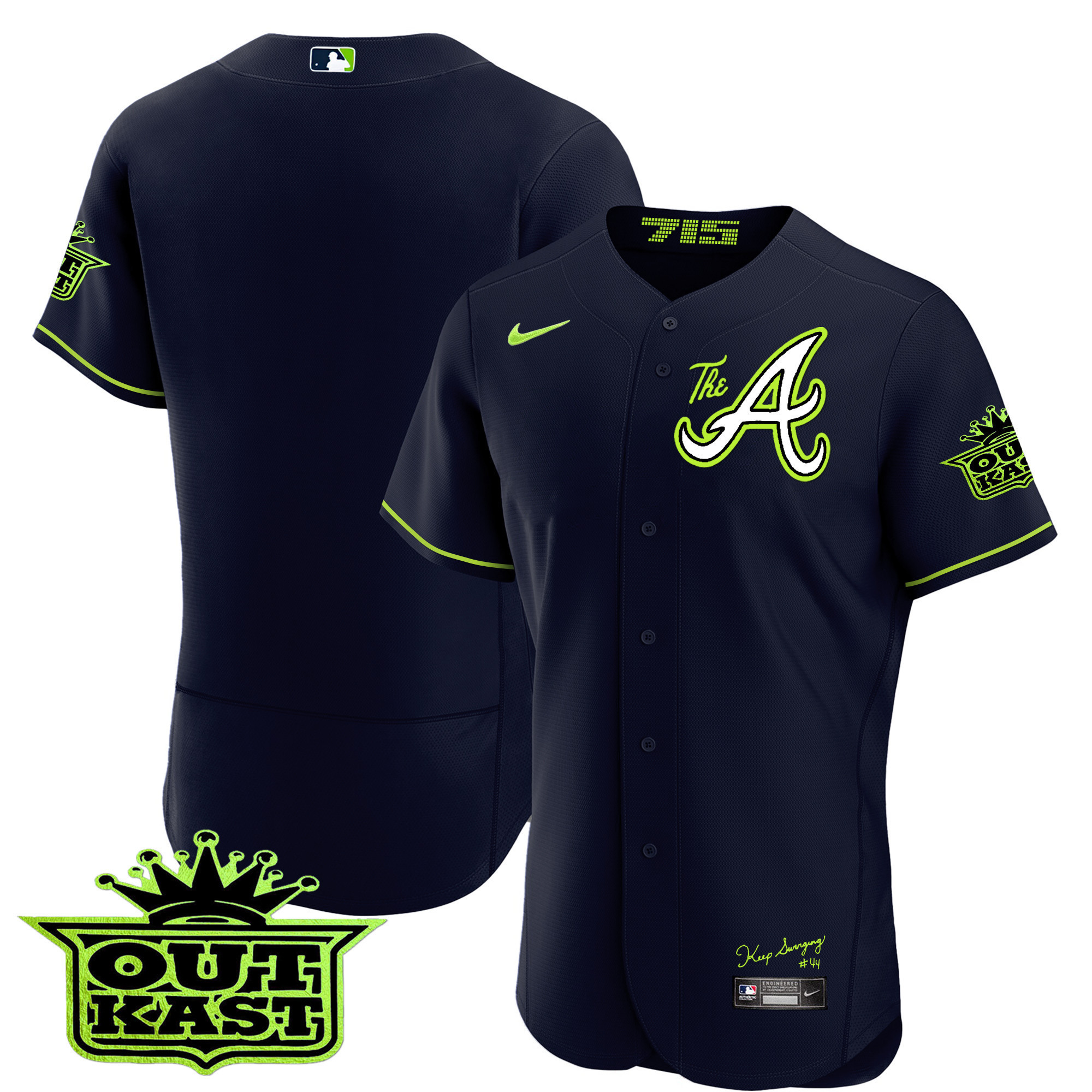 Team Men's Atlanta Braves Atliens The A Flex Base Jersey - All Stitched