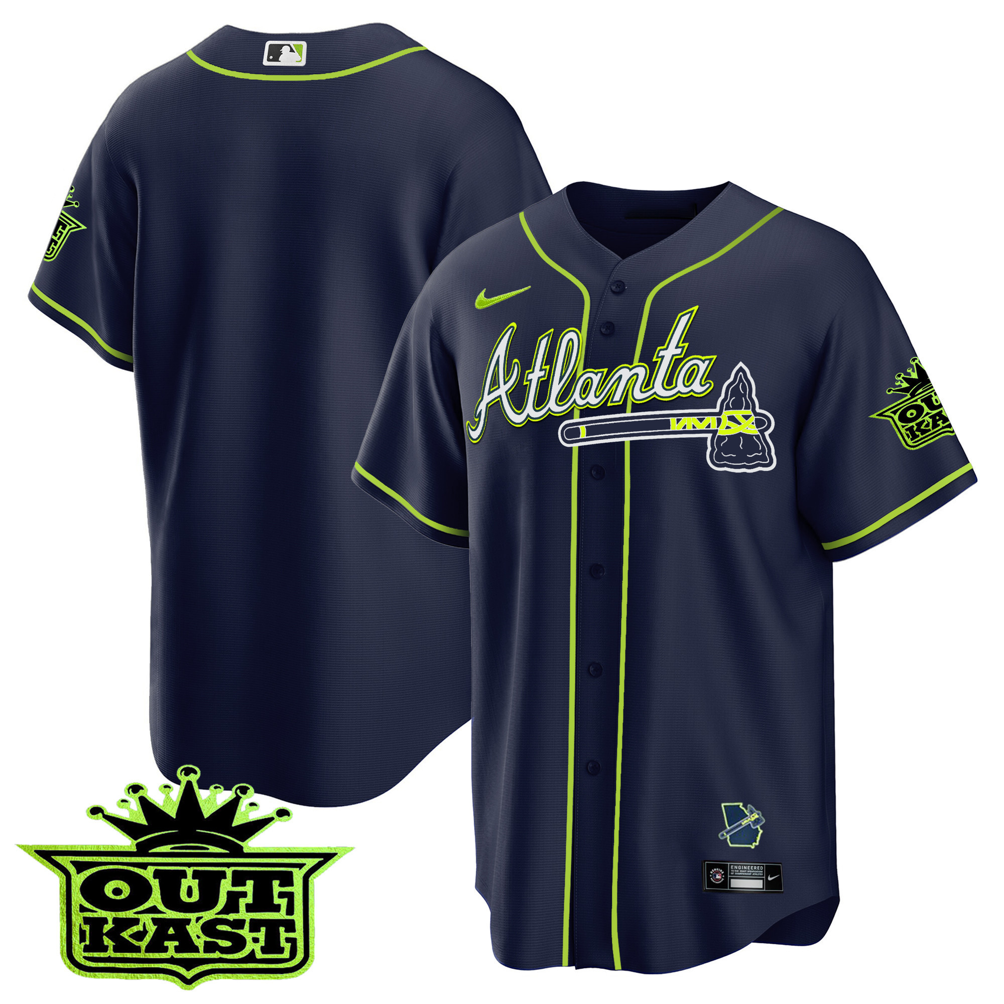 Team Men's Atlanta Braves Outkast Cool Base V3 Atliens Jersey - All Stitched