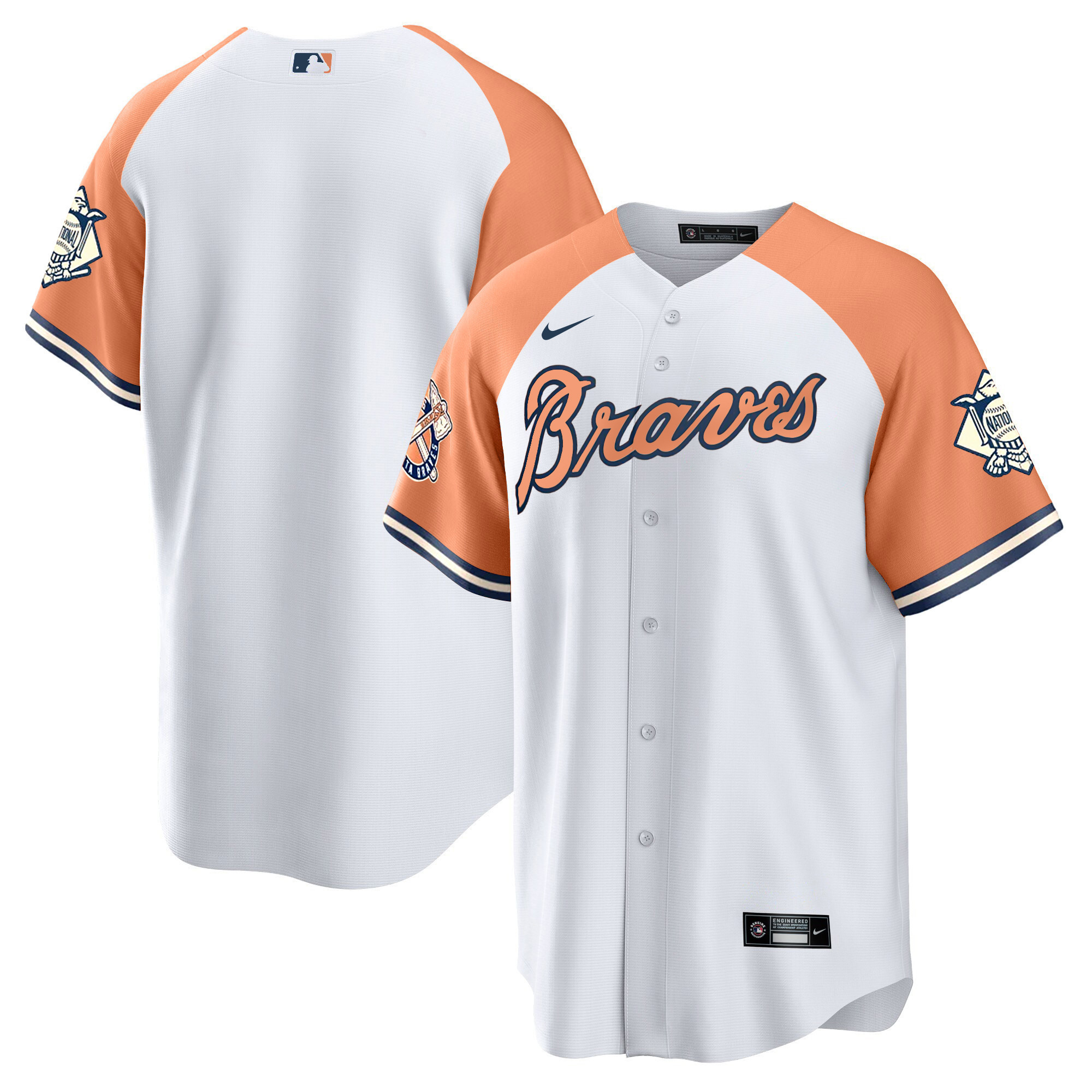 Team Men's Atlanta Braves Peaches n' Cream Alternate Jersey - All Stitched