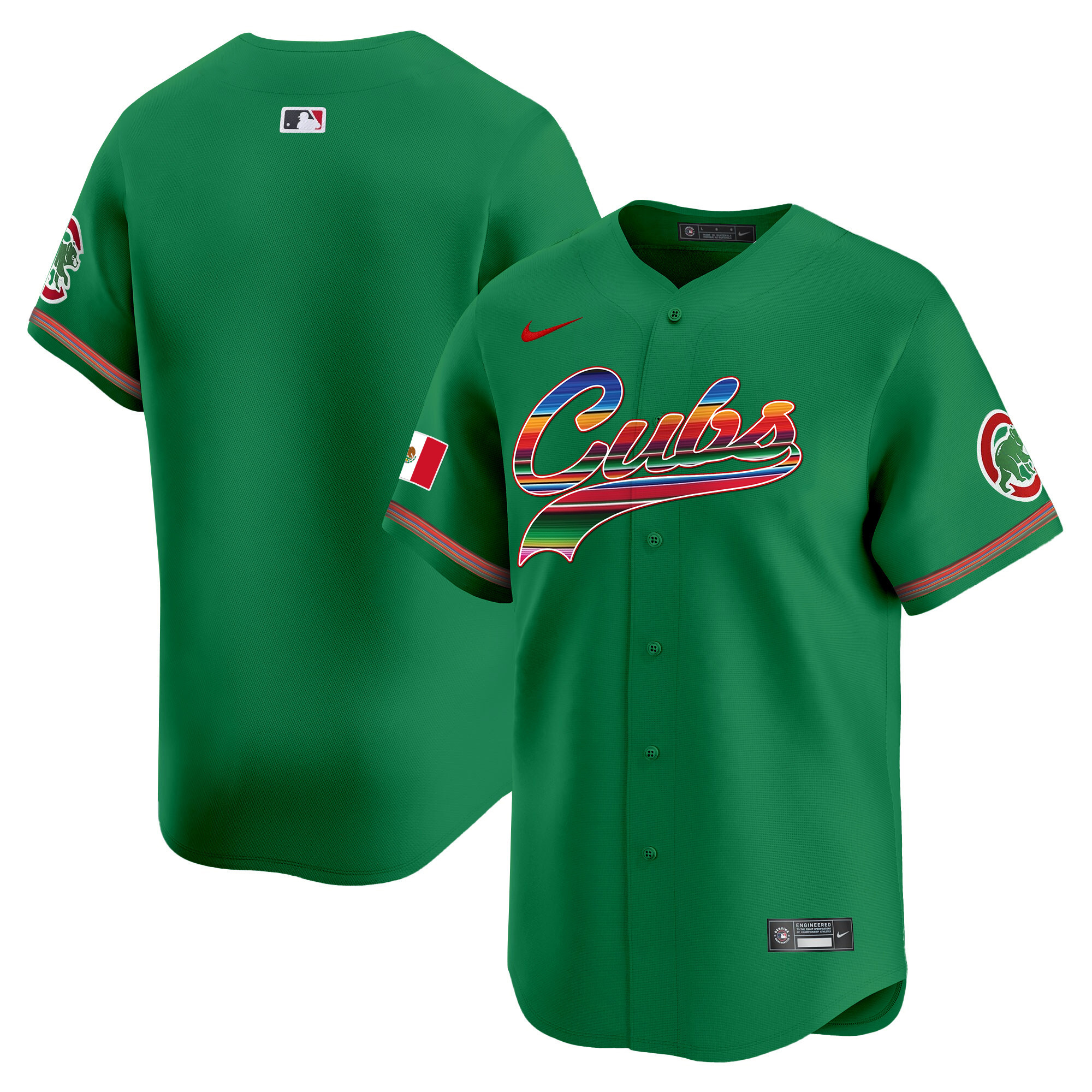 Team Men's Chicago Cubs Mexico Vapor Premier Limited V2 Green Jersey - All Stitched