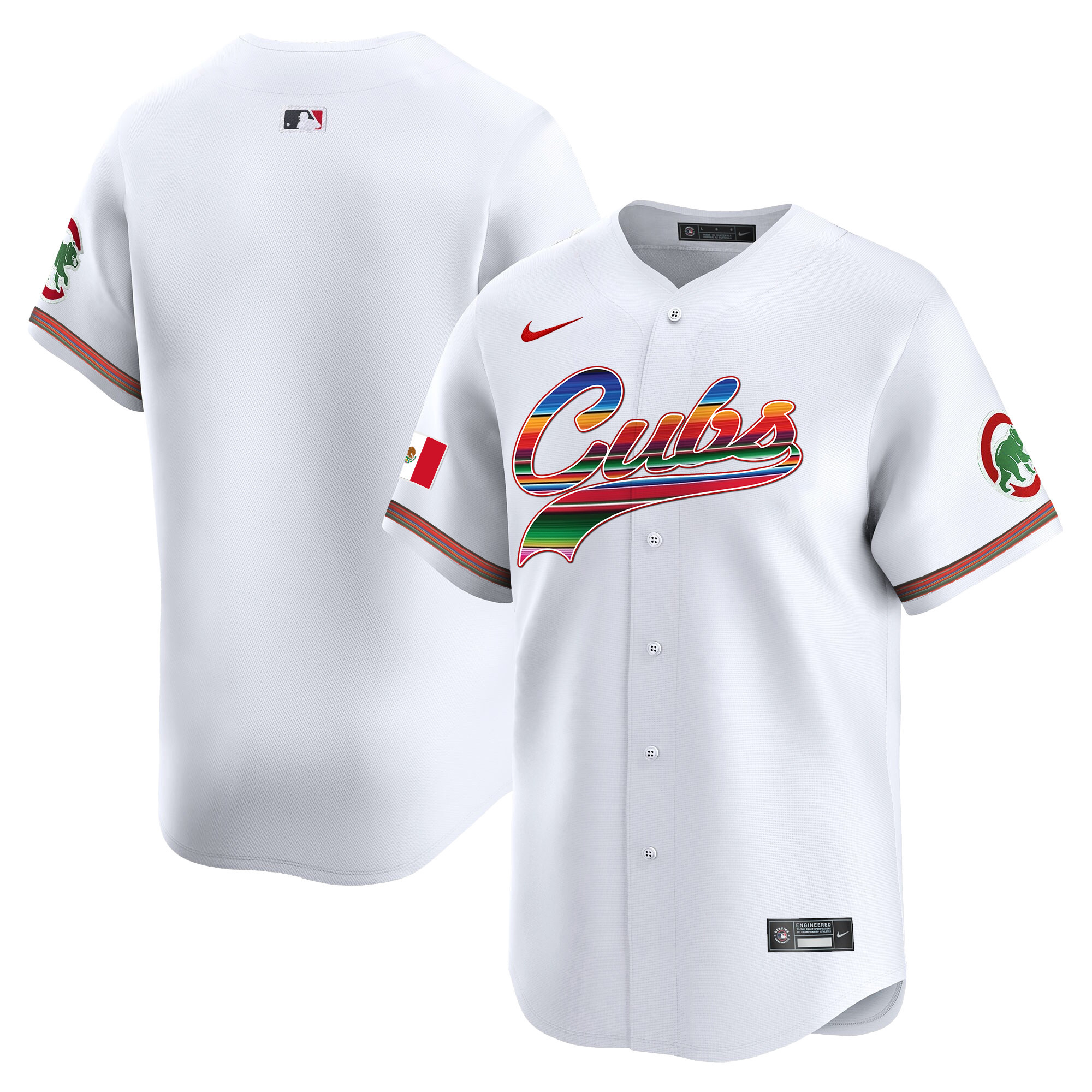 Team Men's Chicago Cubs Mexico Vapor Premier Limited V2 White Jersey - All Stitched