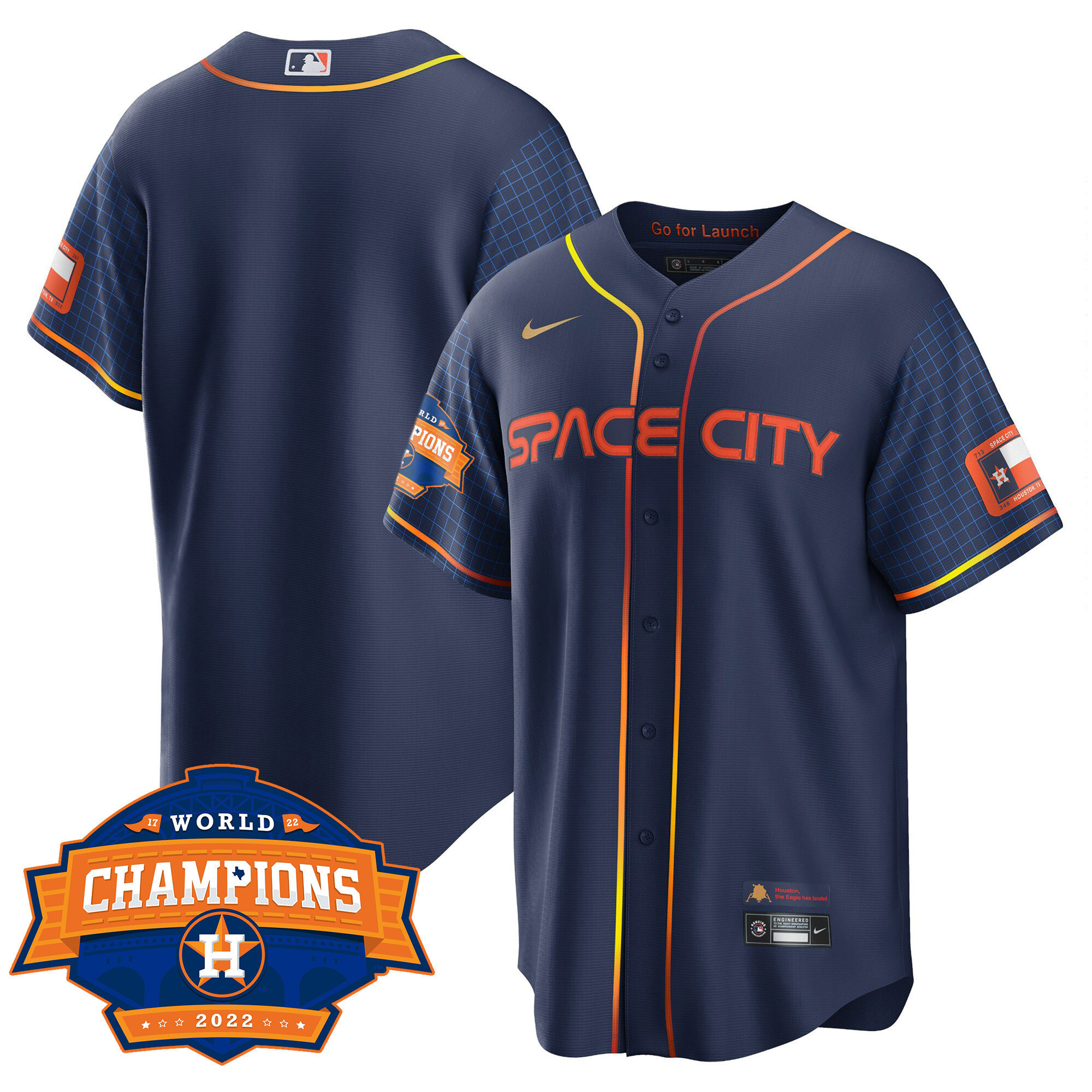 Team Men's Houston Astros 2022 Champions Limited Cool Space City Jersey - All Stitched