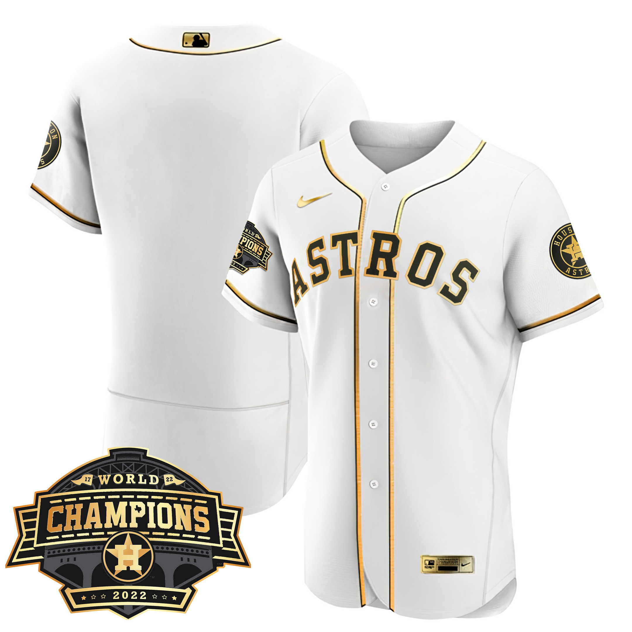 Team Men's Houston Astros 2022 Champions Limited Flex White Jersey - All Stitched