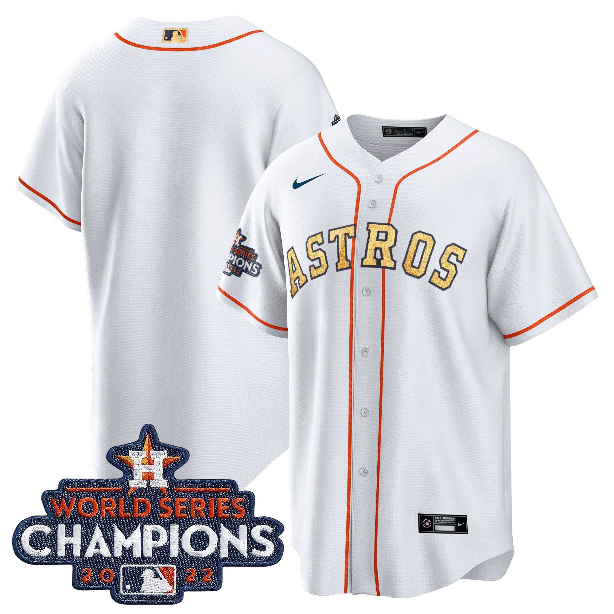 Team Men's Houston Astros 2022 World Series Champions Color Rush Cool White Jersey - All Stitched