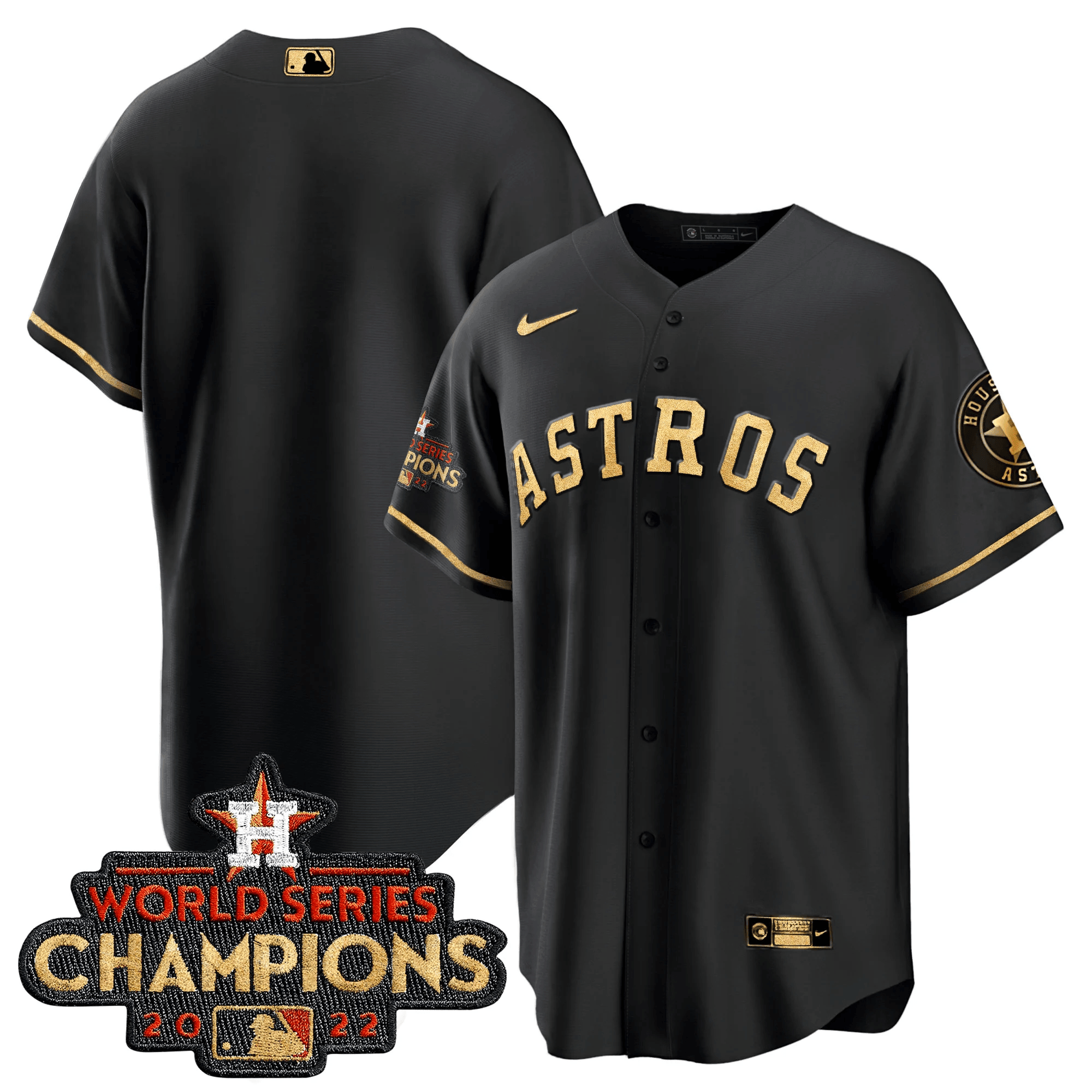 Team Men's Houston Astros 2022 World Series Champions Color Rush Limited Cool Black Jersey - All Stitched