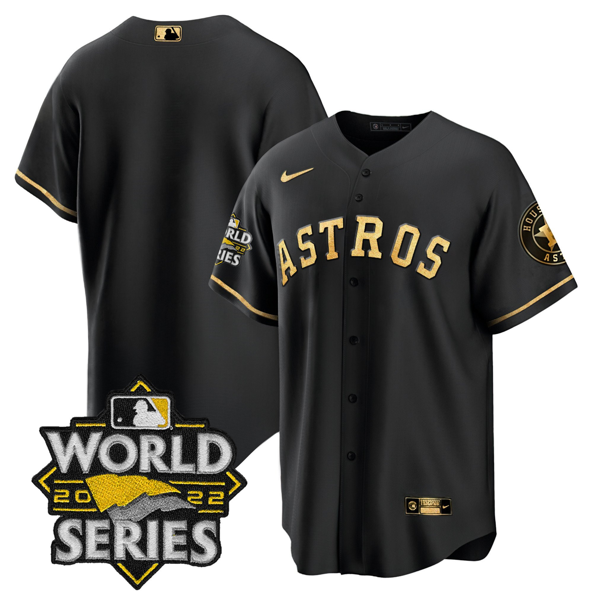 Team Men's Houston Astros 2022 World Series Color Rush Limited Cool Black Jersey - All Stitched
