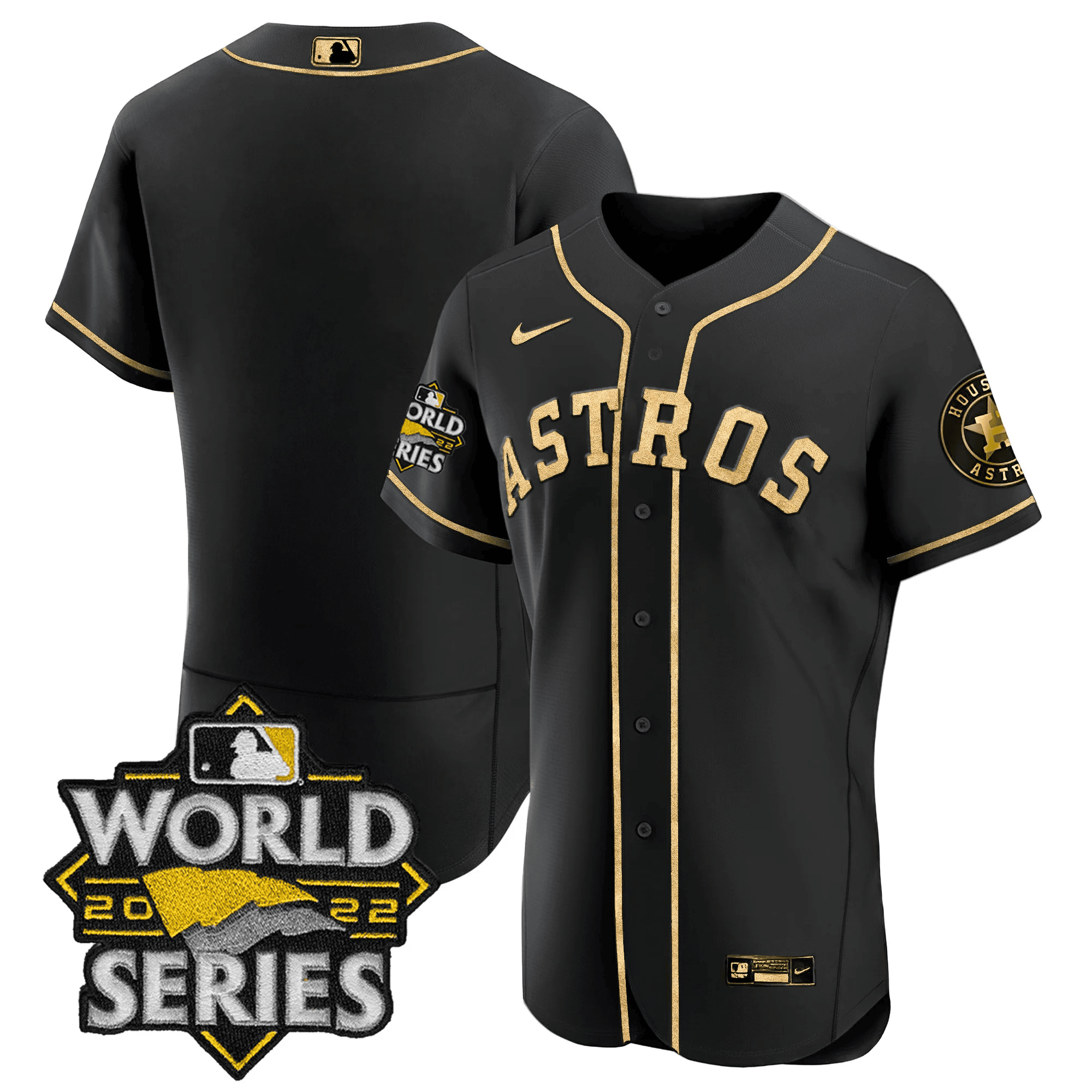 Team Men's Houston Astros 2022 World Series Color Rush Limited Flex Black Jersey - All Stitched