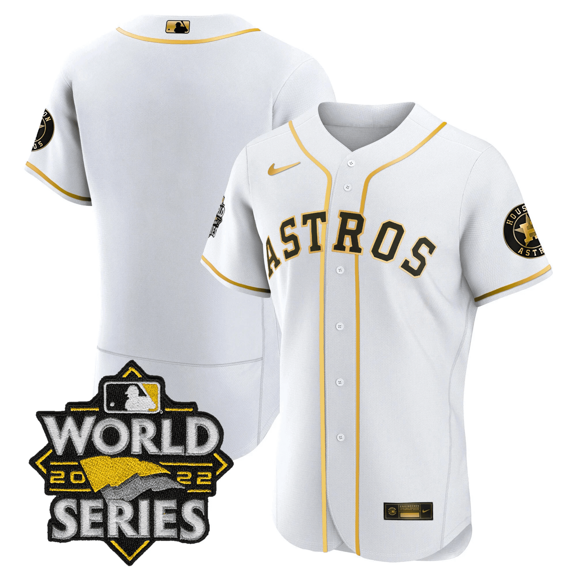 Team Men's Houston Astros 2022 World Series Player Flex White Jersey - All Stitched