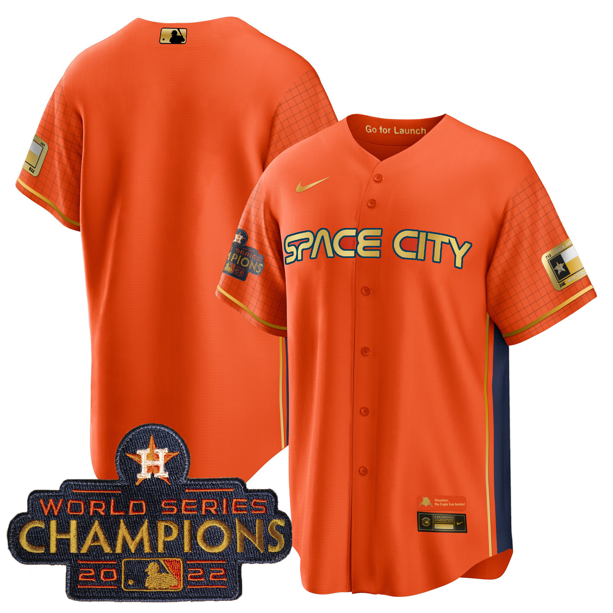 Team Men's Houston Astros 2023 Space City Champions Cool Special Orange Jersey - All Stitched