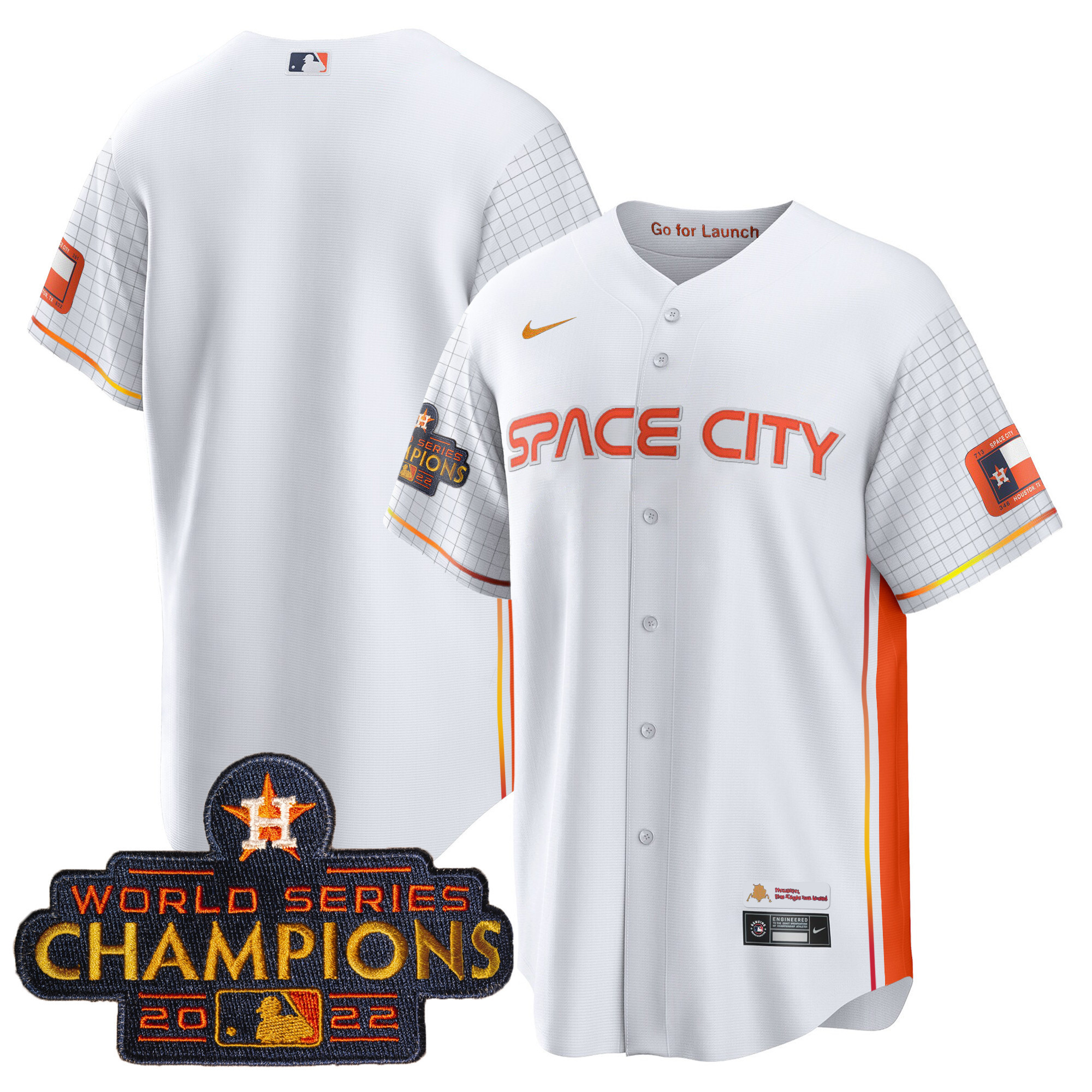 Team Men's Houston Astros 2023 Space City Champions Cool Special White Jersey - All Stitched