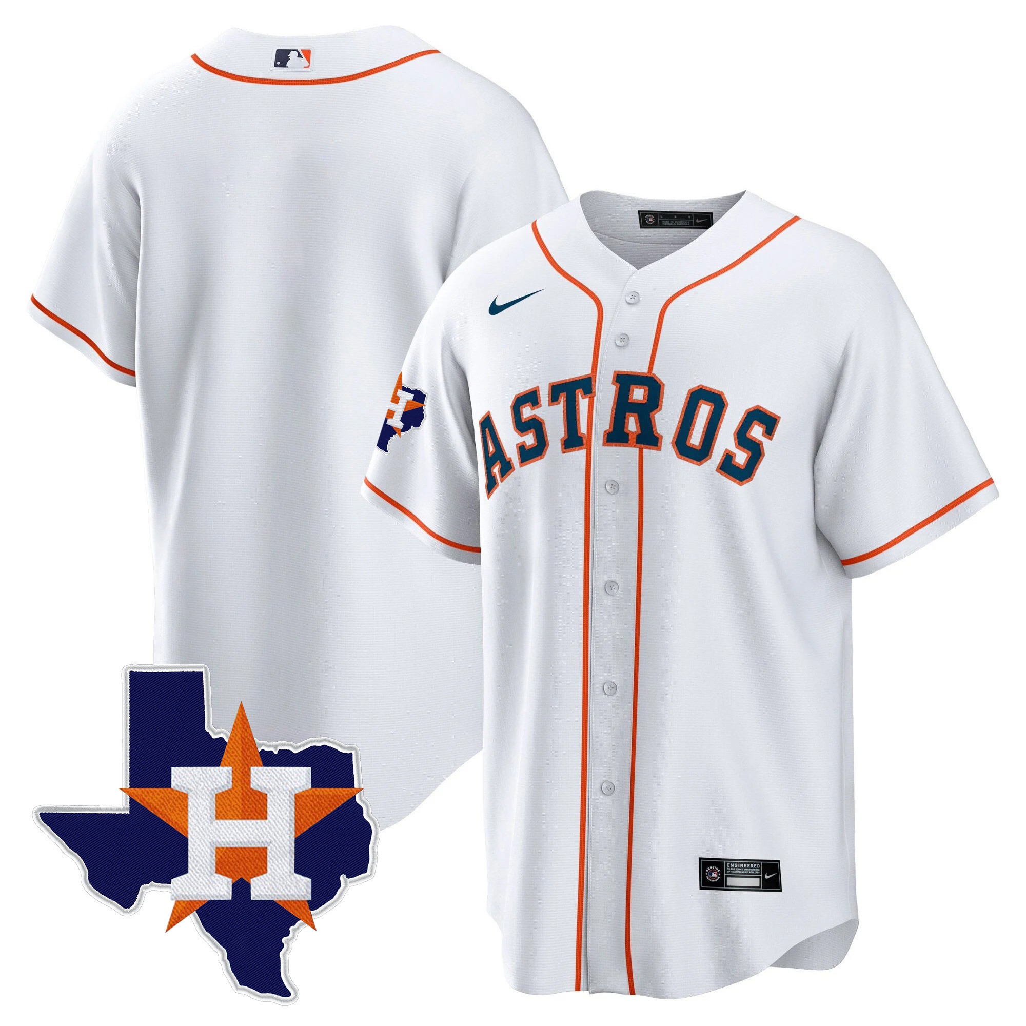 Team Men's Houston Astros 2024 Gold - Texas Patch Cool Home Jersey - All Stitched