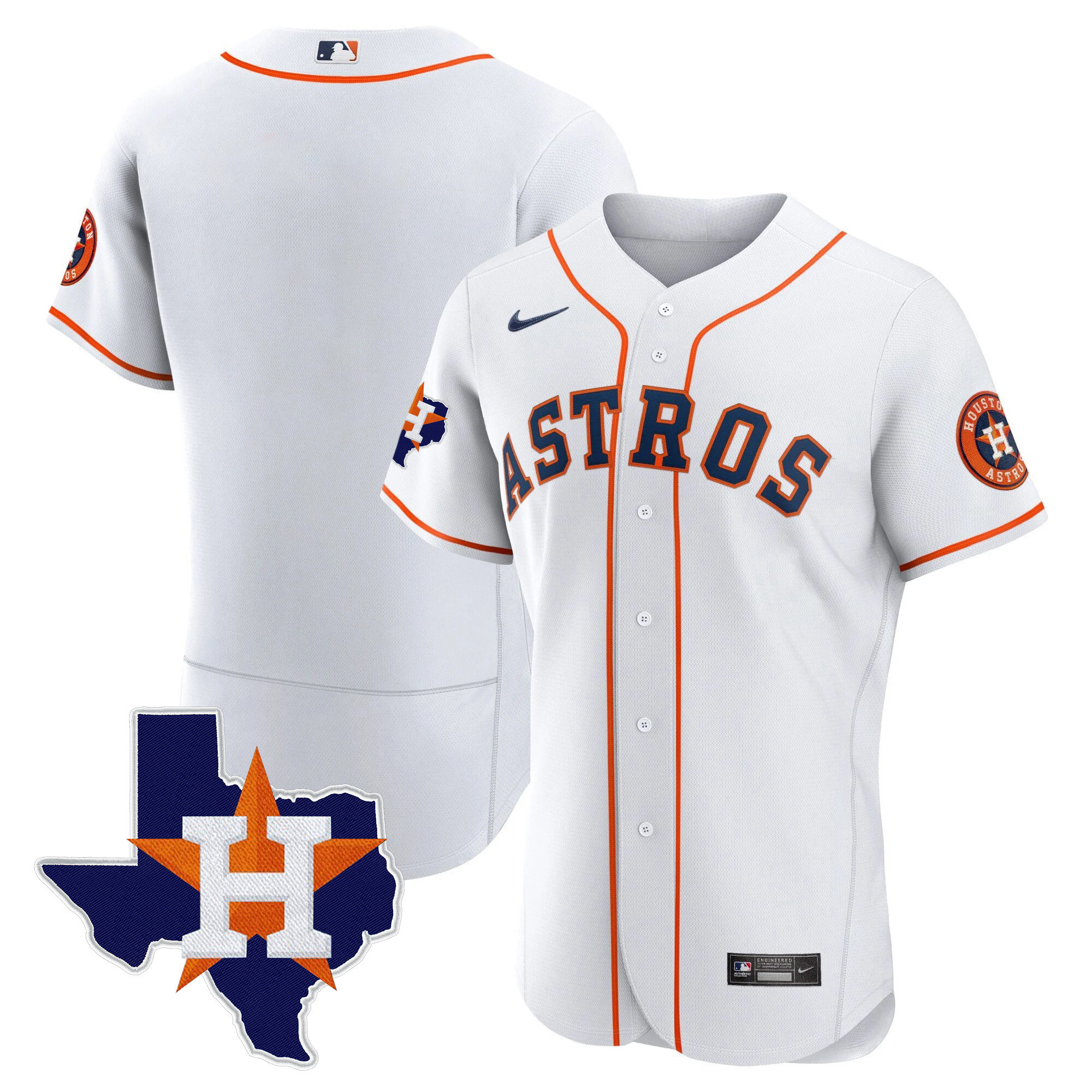 Team Men's Houston Astros 2024 Gold - Texas Patch Flex Home Jersey - All Stitched