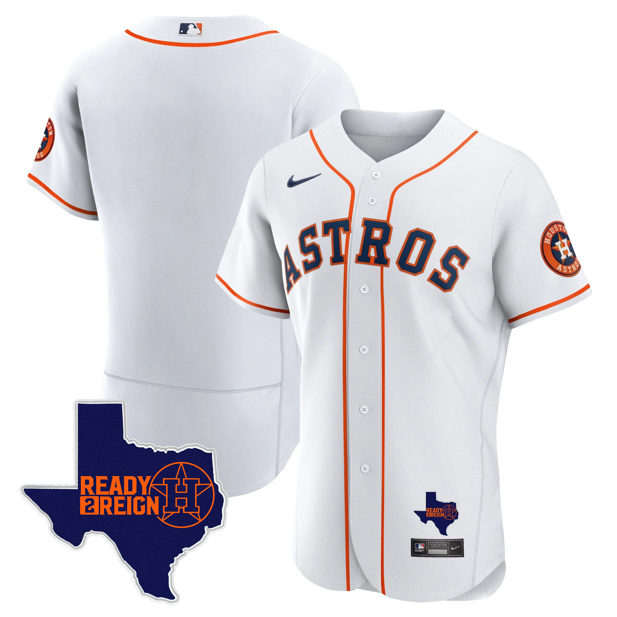Team Men's Houston Astros 2024 Ready 2 Reign Flex Base Home Jersey - All Stitched
