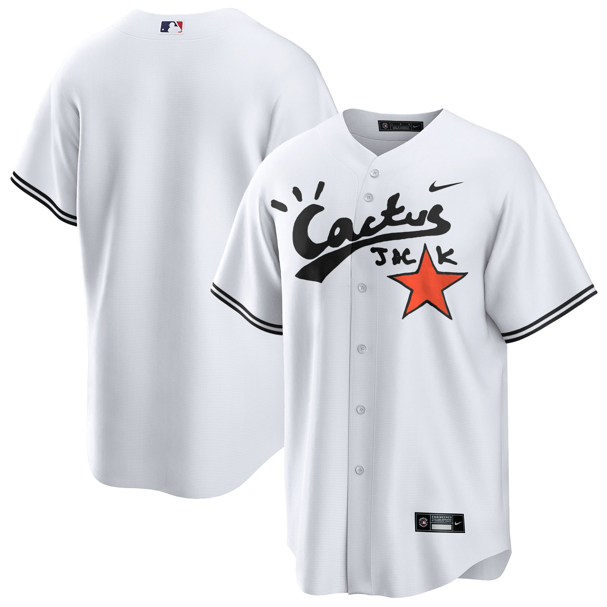 Team Men's Houston Astros Cactus Jack Cool Base V2 White Jersey - All Stitched