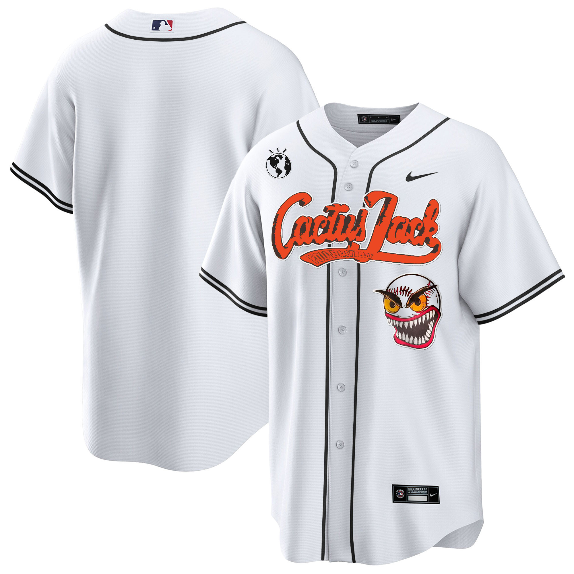 Team Men's Houston Astros Cactus Jack Cool Base White Jersey - All Stitched