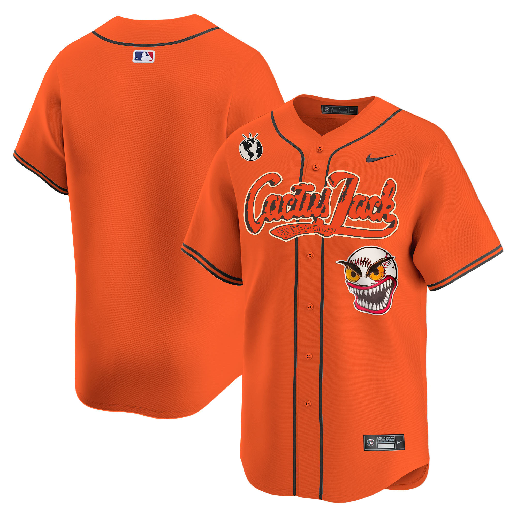 Team Men's Houston Astros Cactus Jack Vapor Premier Limited Orange Jersey - All Stitched