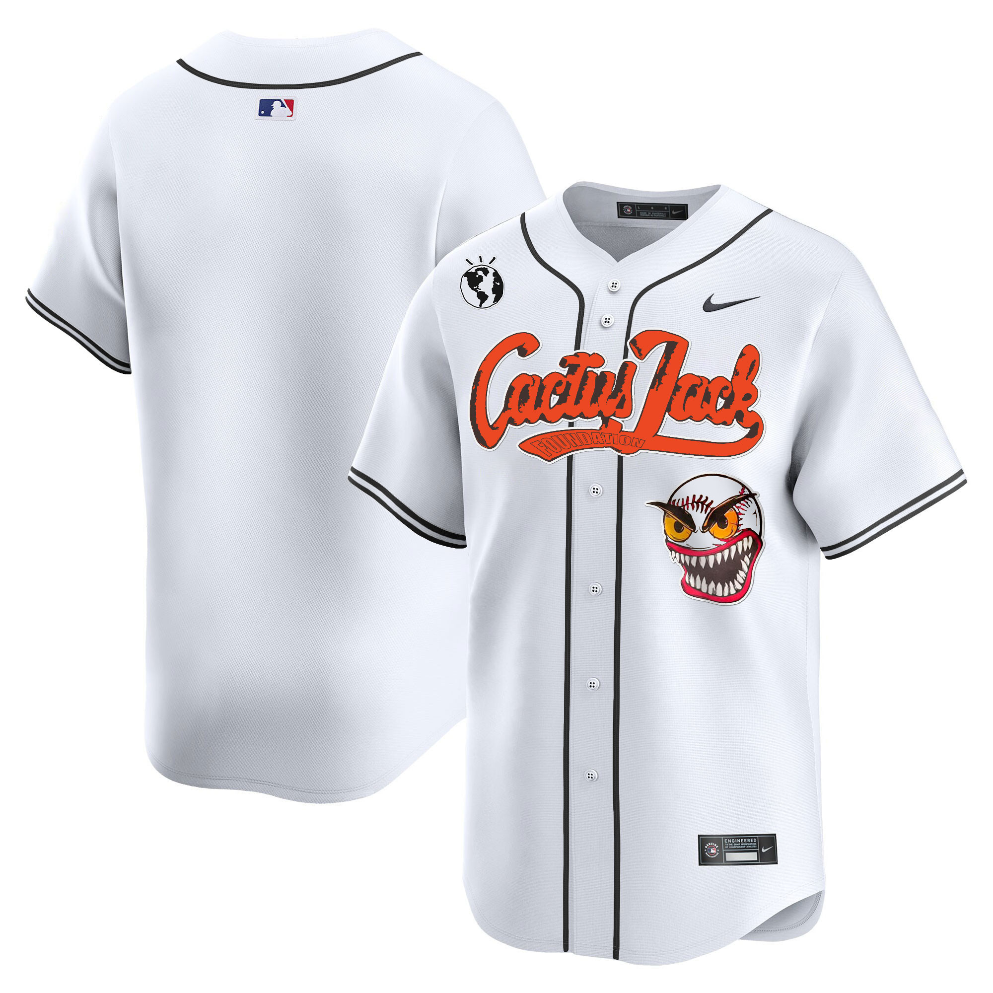 Team Men's Houston Astros Cactus Jack Vapor Premier Limited White Jersey - All Stitched