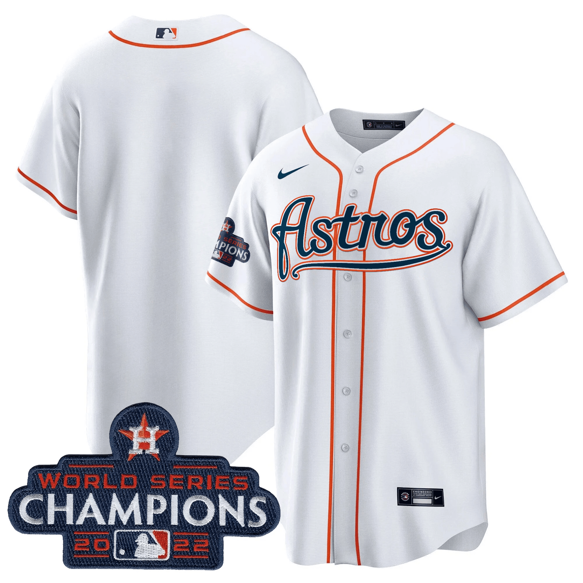 Team Men's Houston Astros Champions & Throwback Patch Gold V2 Cool Home Jersey - All Stitched