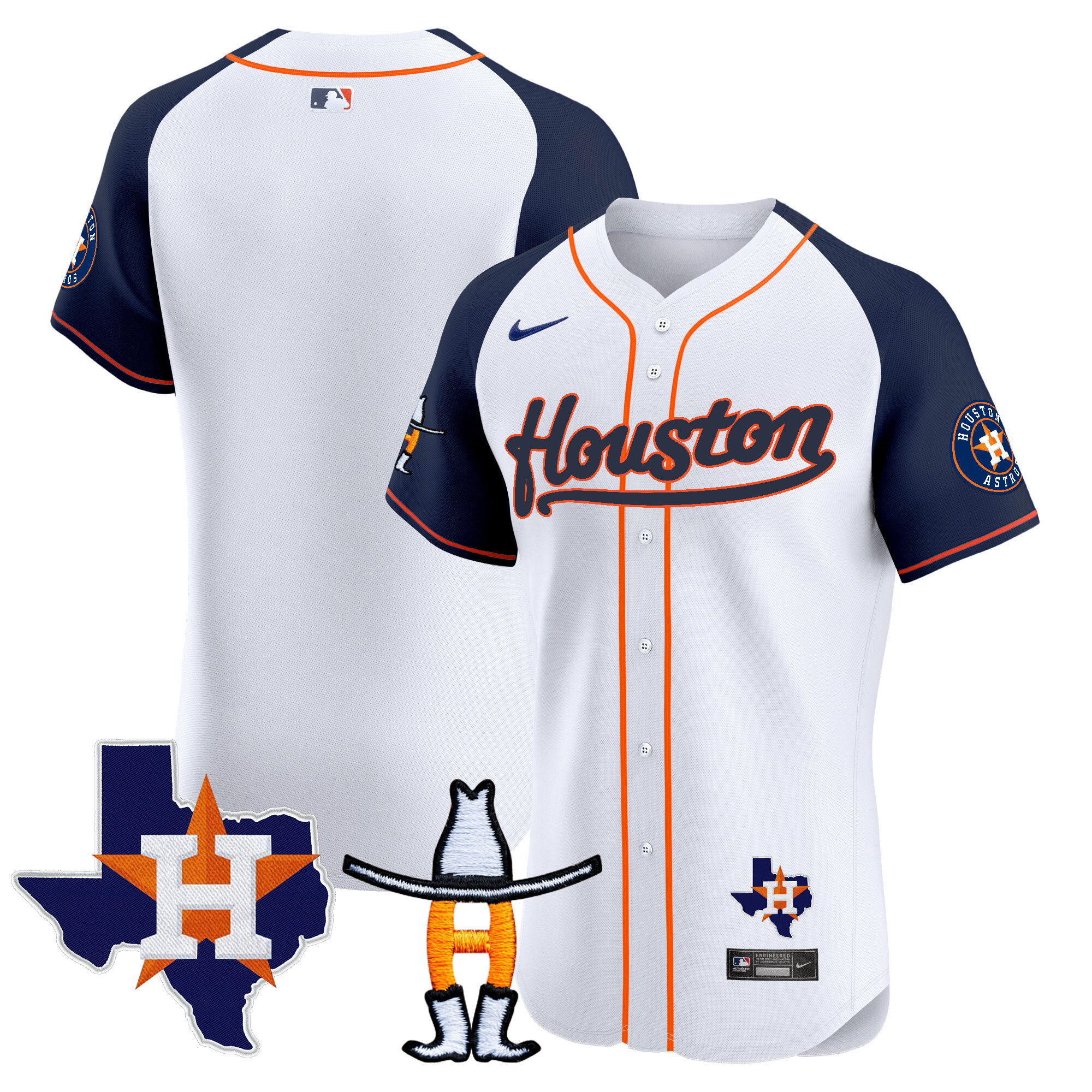 Team Men's Houston Astros Houston Rodeo Patch Vapor Premier Elite Alternate Jersey - All Stitched
