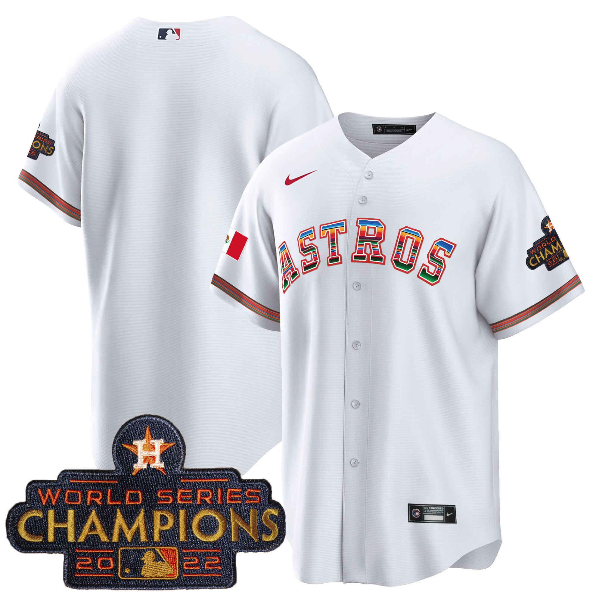 Team Men's Houston Astros Mexico Hispanic Heritage White Jersey - All Stitched